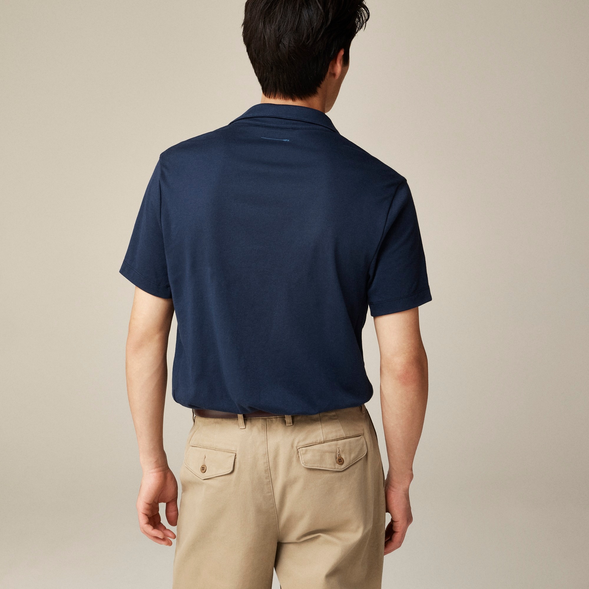 Short-sleeve Cotton Seed-stitch Sweater-polo For Men | J.Crew