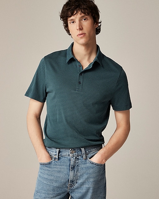 mens Classic Untucked performance polo shirt with COOLMAX&reg; technology in stripe