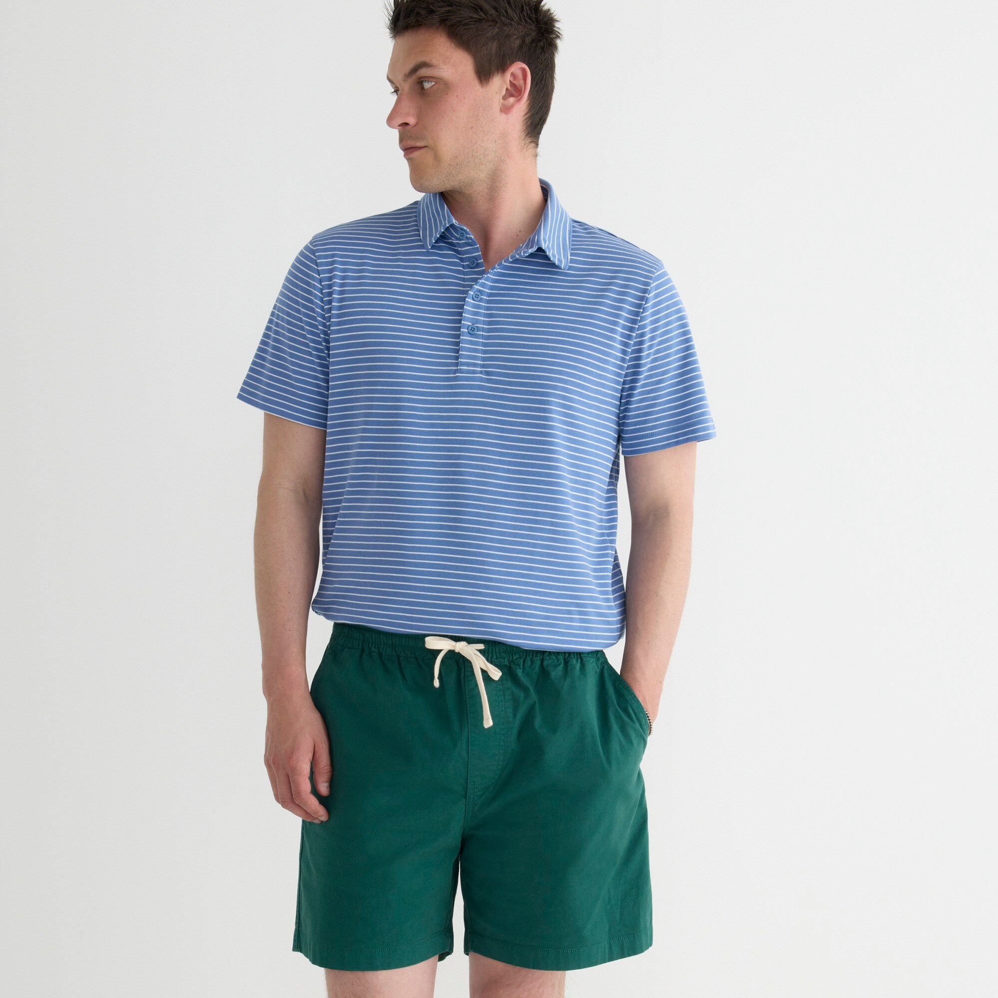 Performance polo shirt with COOLMAX® in stripe