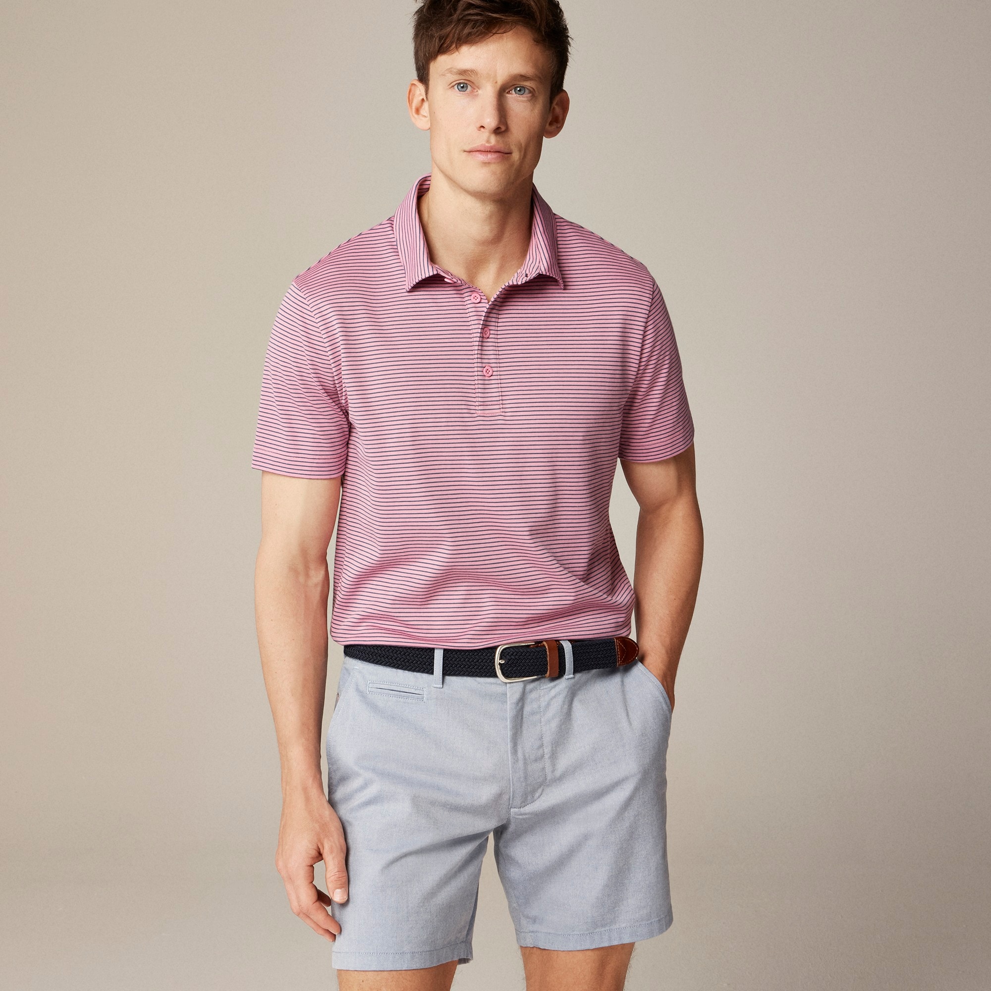  Performance polo shirt with COOLMAX&reg; in stripe