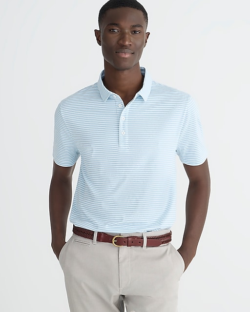 mens Slim performance polo shirt with COOLMAX&reg; in stripe