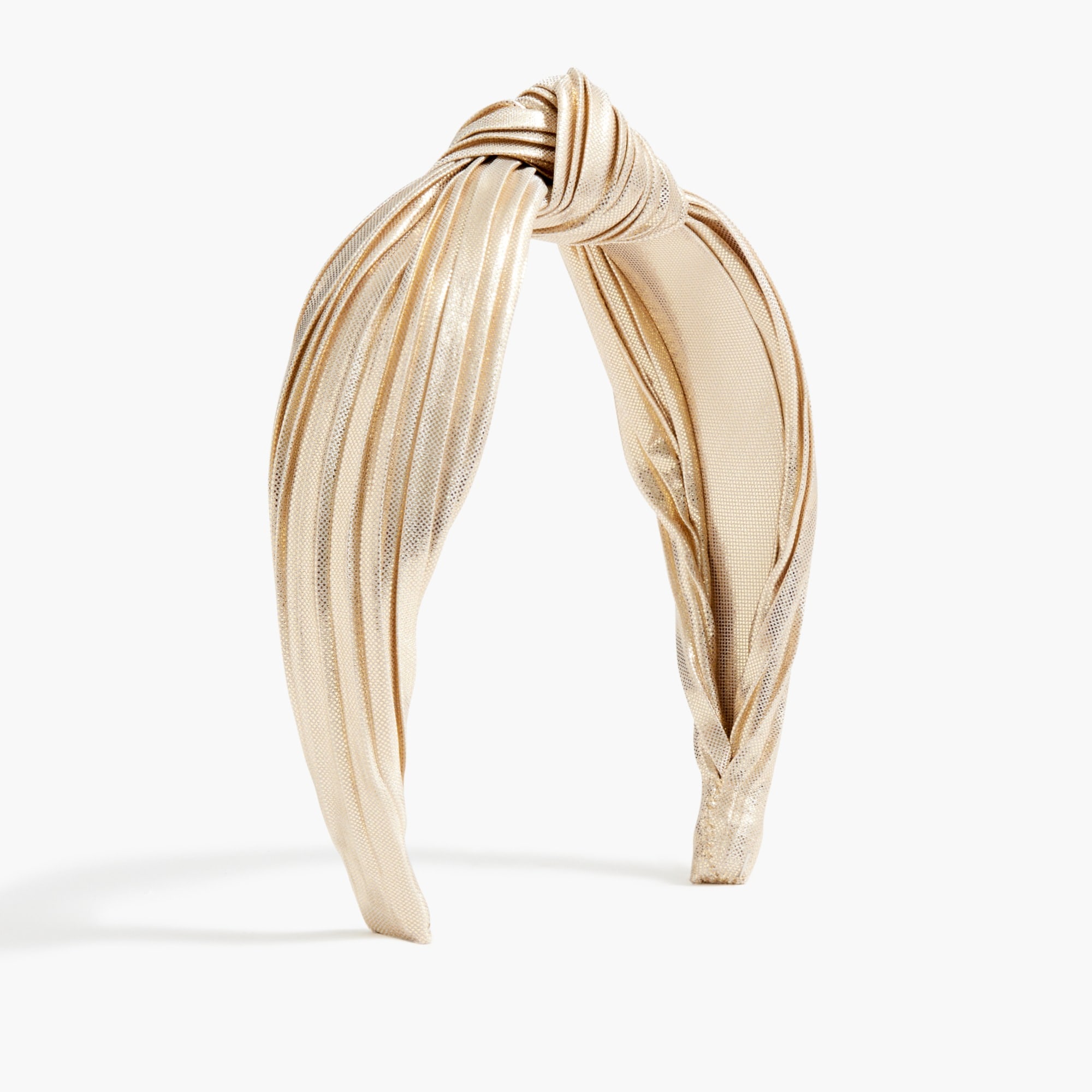 Metallic pleated knot headband