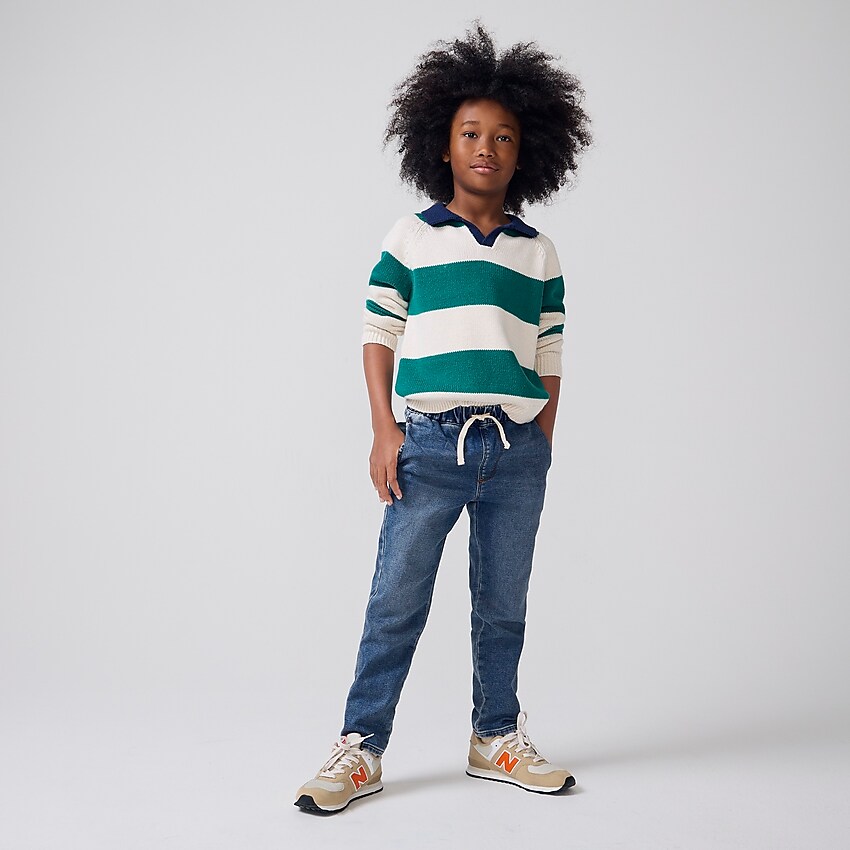 j.crew: boys&apos; pull-on jean in caspian wash for boys, right side, view zoomed