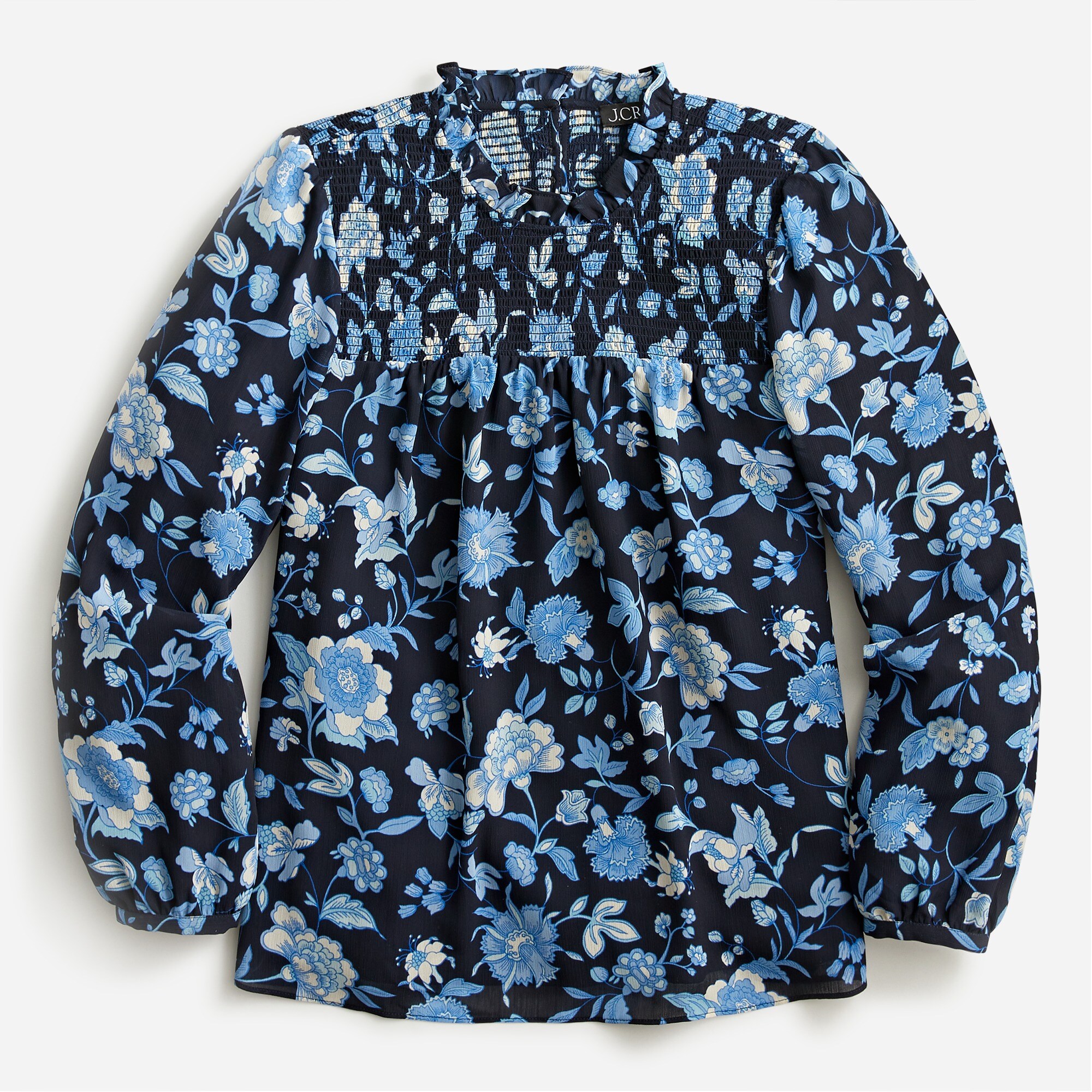 Silky jacquard blouse 即納 | Bluelea