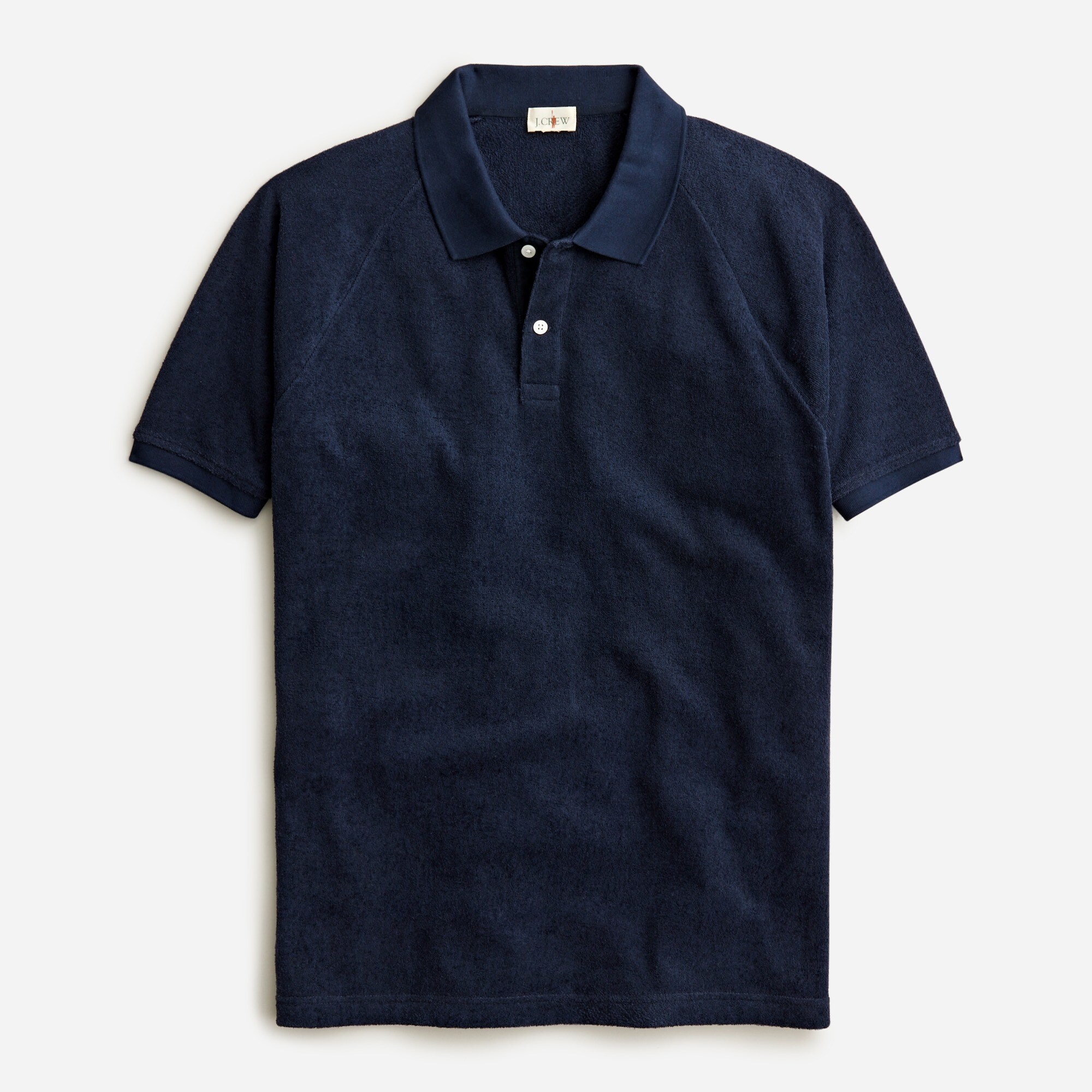 mens Raglan-sleeve terry polo shirt