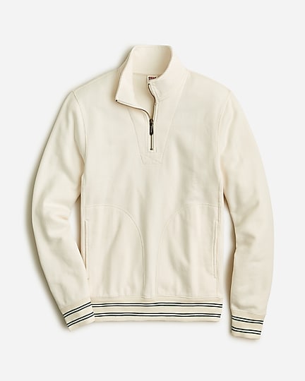 mens Half-zip ribbed terry pullover