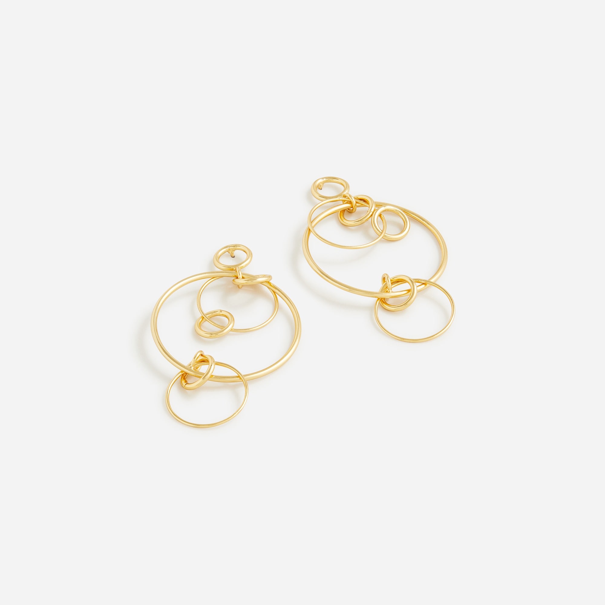 womens Dainty gold-plated drop-hoop earrings