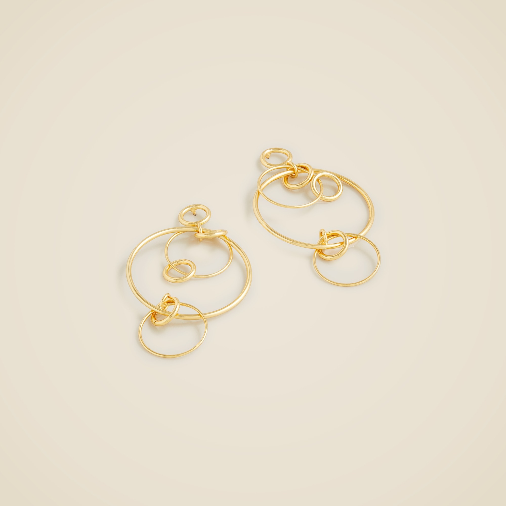 Dainty gold-plated drop-hoop earrings