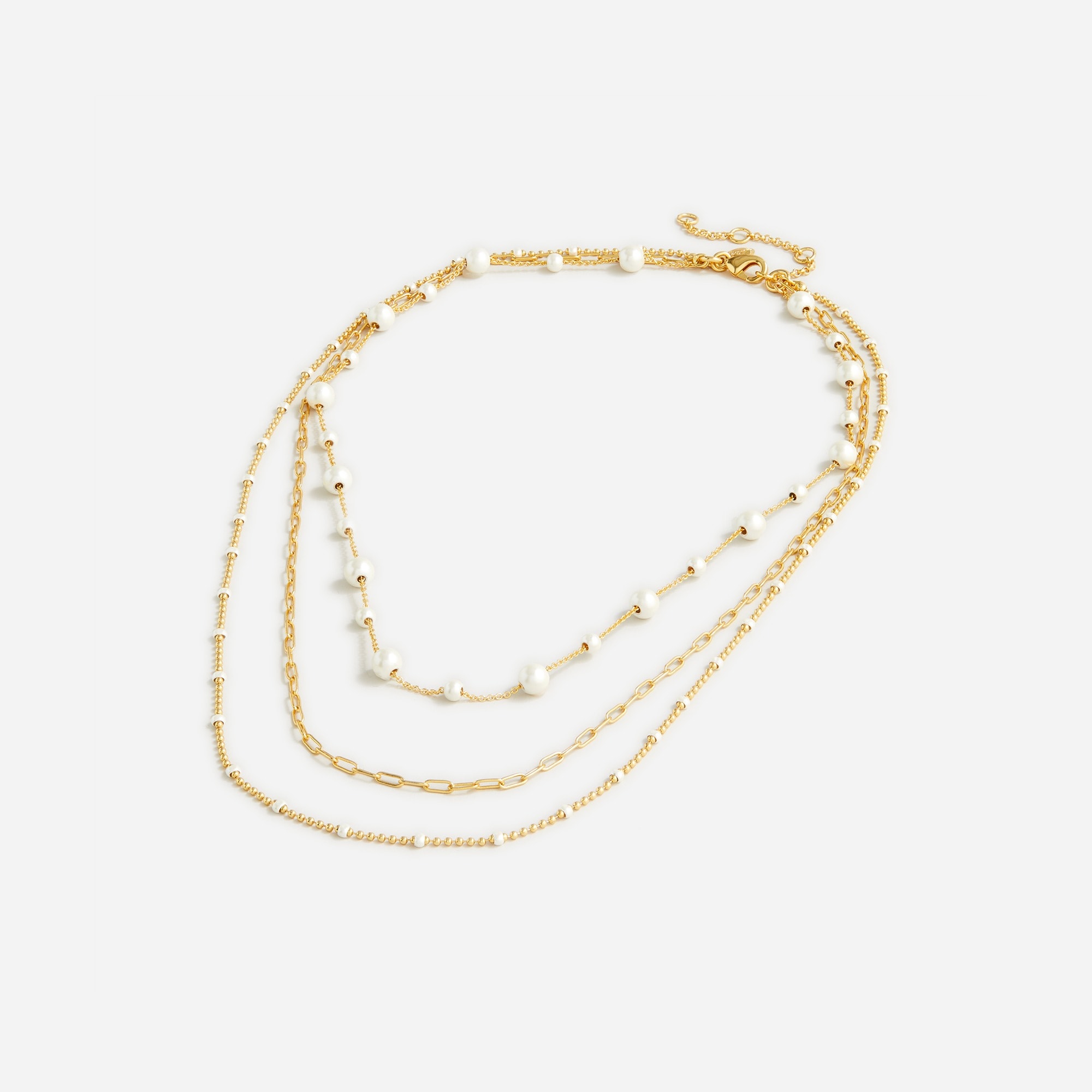 womens Dainty gold-plated layered necklace