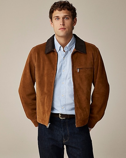 j.crew: limited-edition wallace &amp; barnes work jacket in italian suede for men