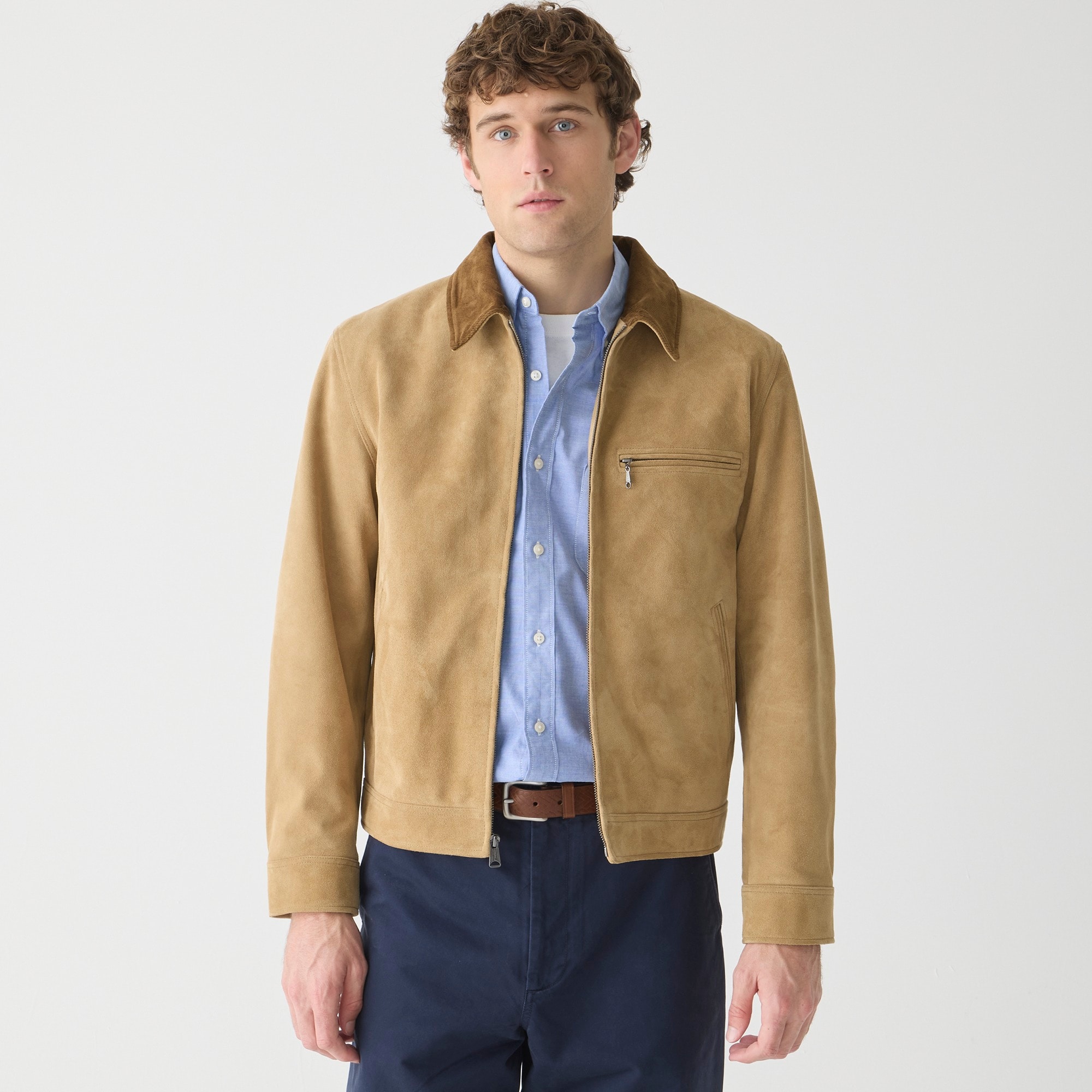 j.crew: limited-edition wallace &amp; barnes work jacket in italian suede for men