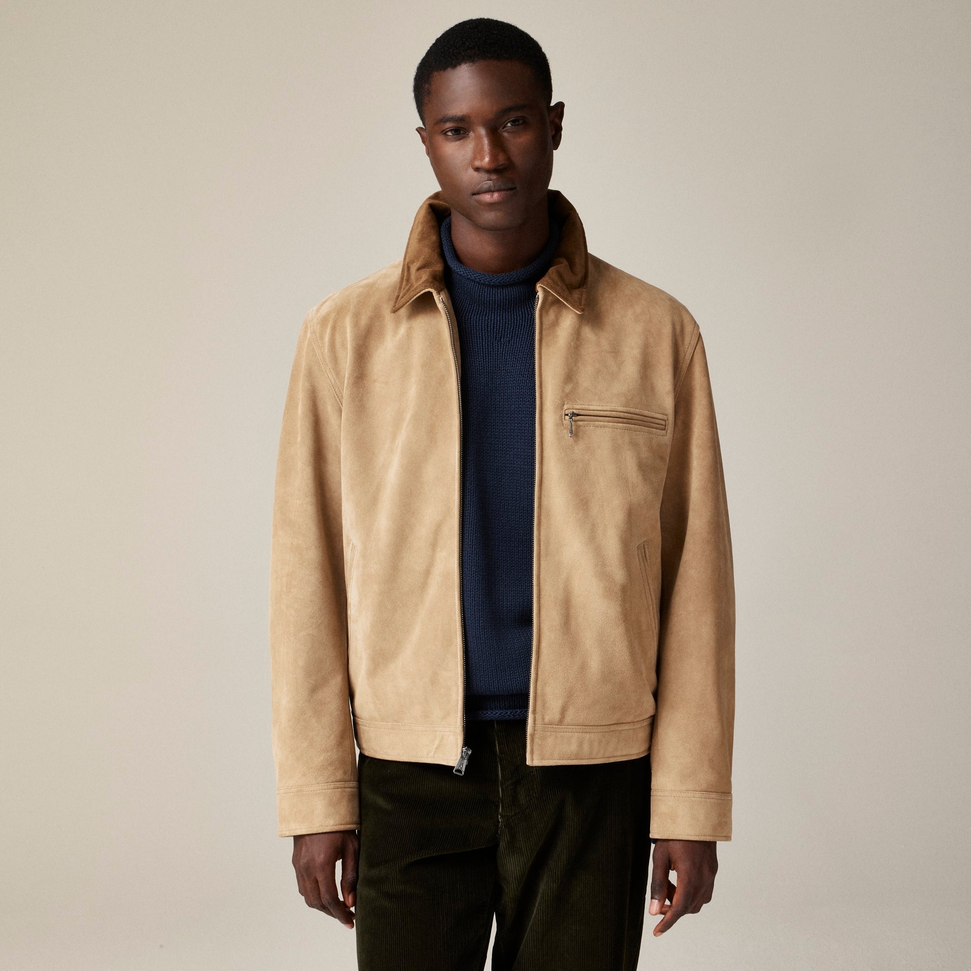 mens Limited-edition Wallace &amp; Barnes work jacket in Italian suede