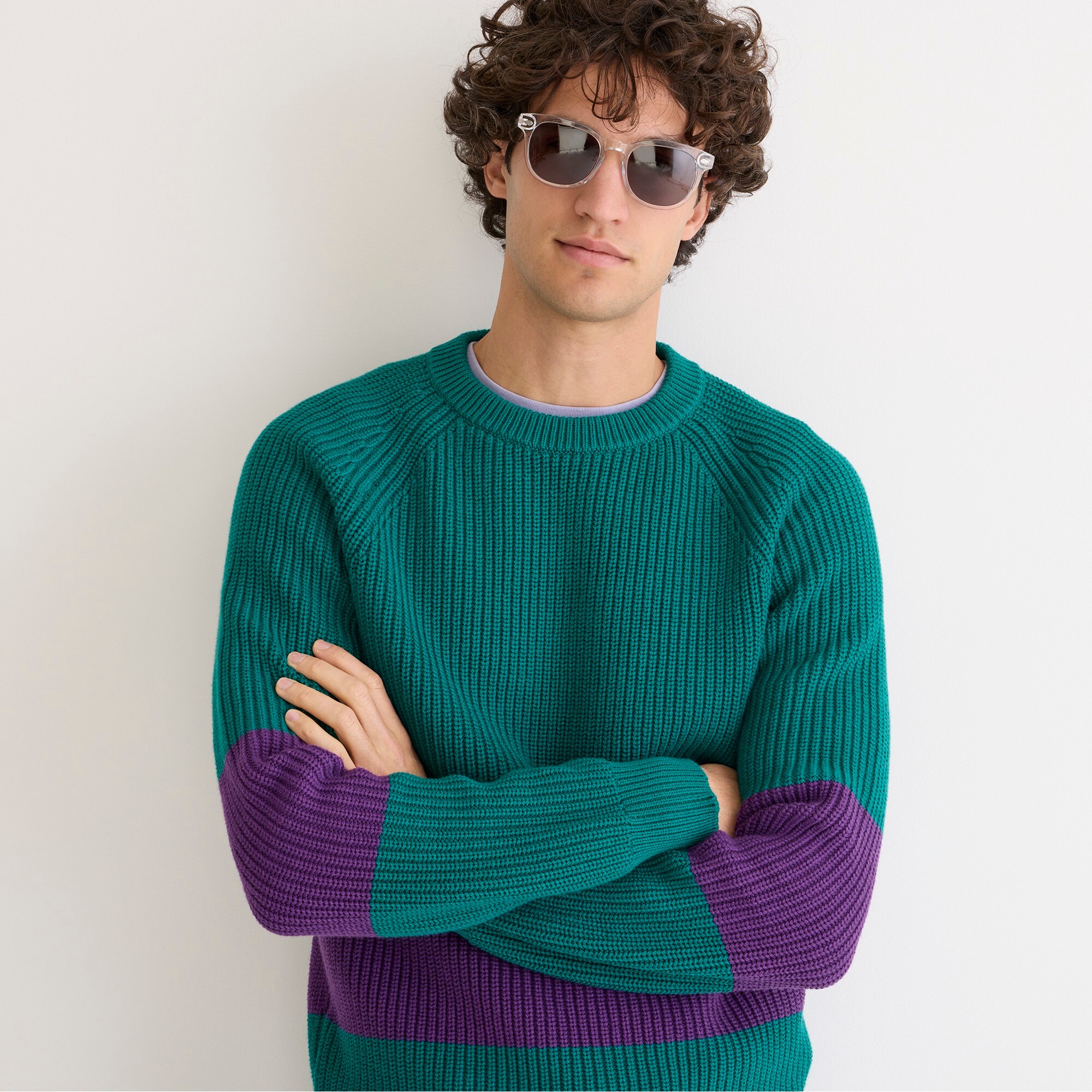 J.Crew Heritage Cotton Shakerstitch Sweater In Stripe For Men