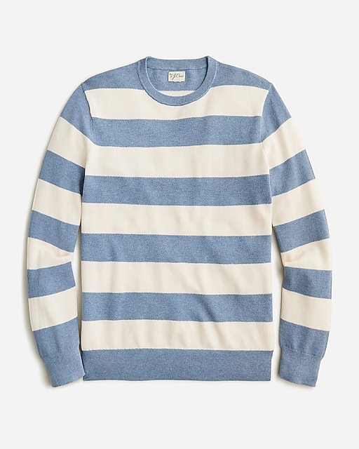 mens Cotton piqu&eacute;-stitch sweater in stripe