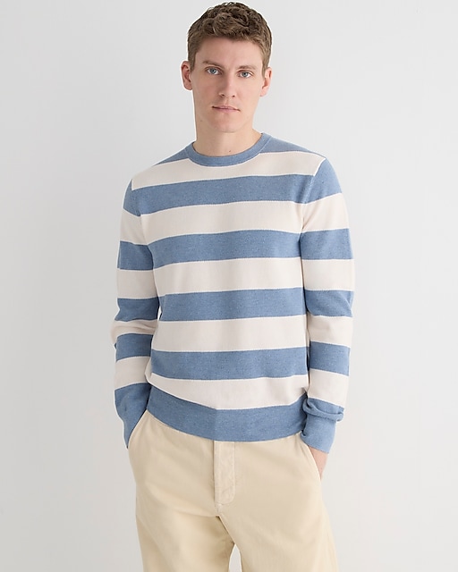 mens Cotton piqu&eacute;-stitch sweater in stripe