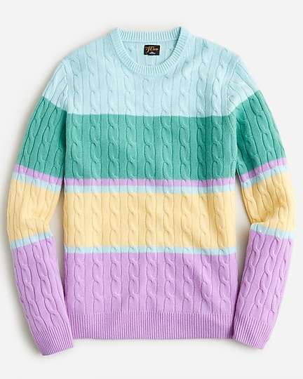 mens Cashmere cable-knit sweater in stripe