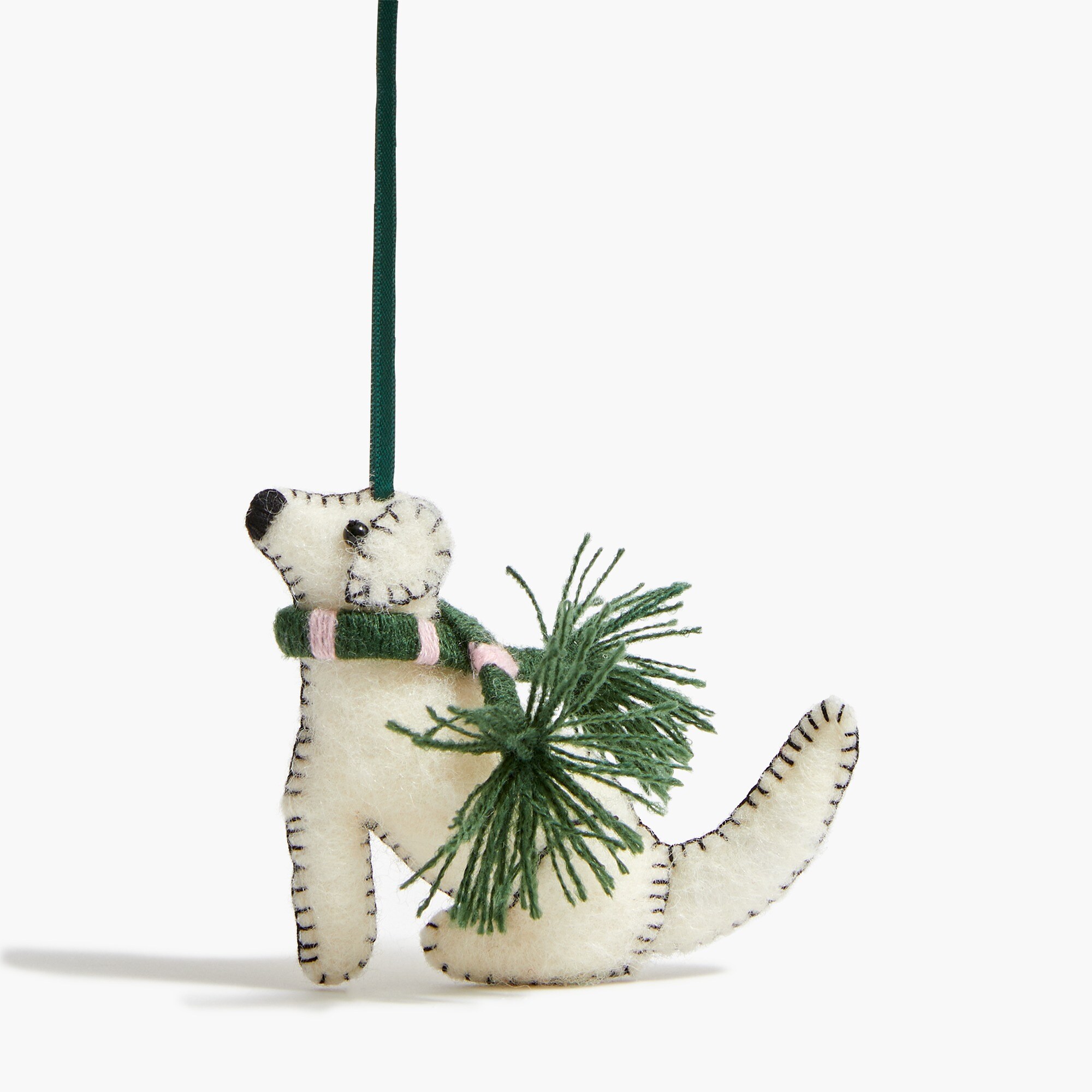 Felt dog holiday ornament