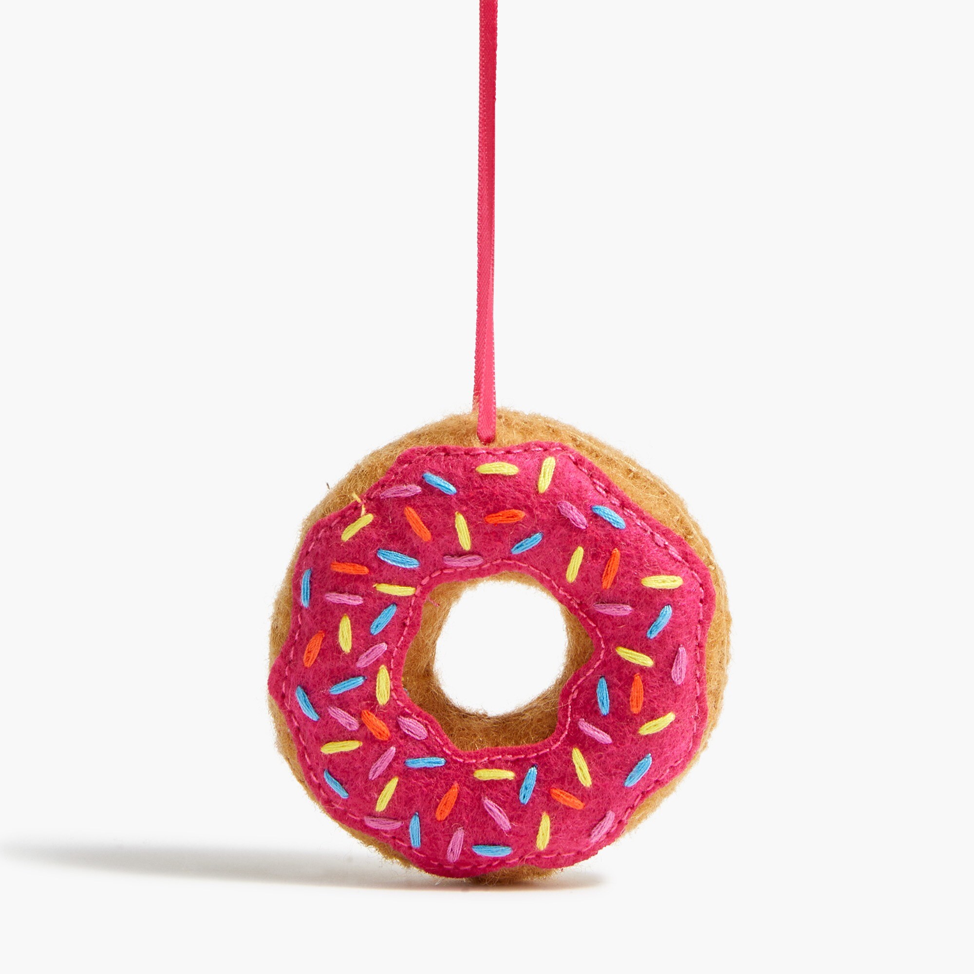 Frosted donut felt holiday ornament