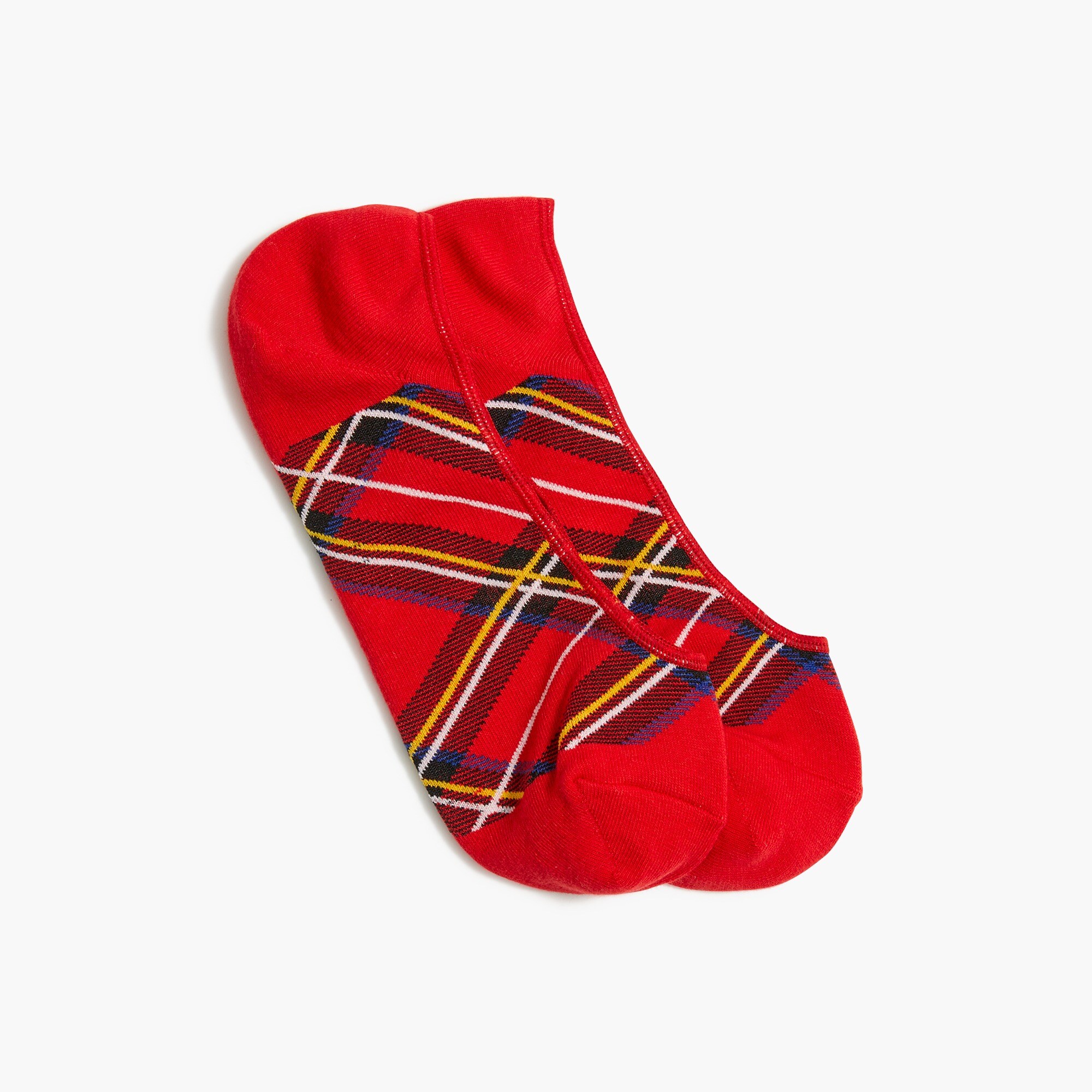 Plaid no-show socks