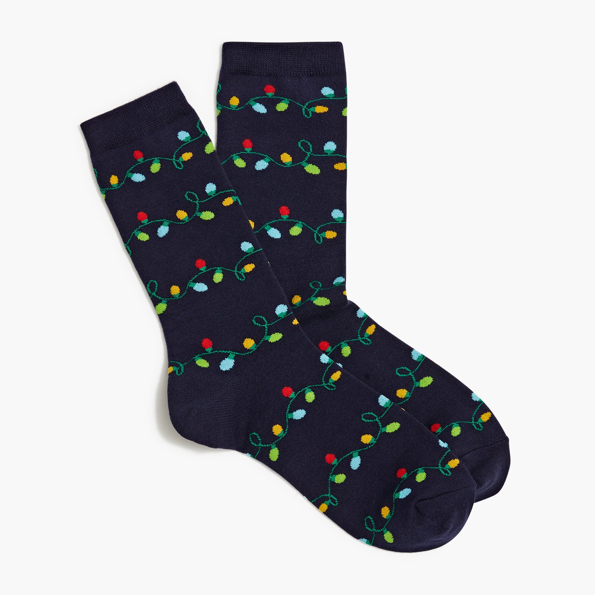 factory: holiday lights trouser socks for women, right side, view zoomed