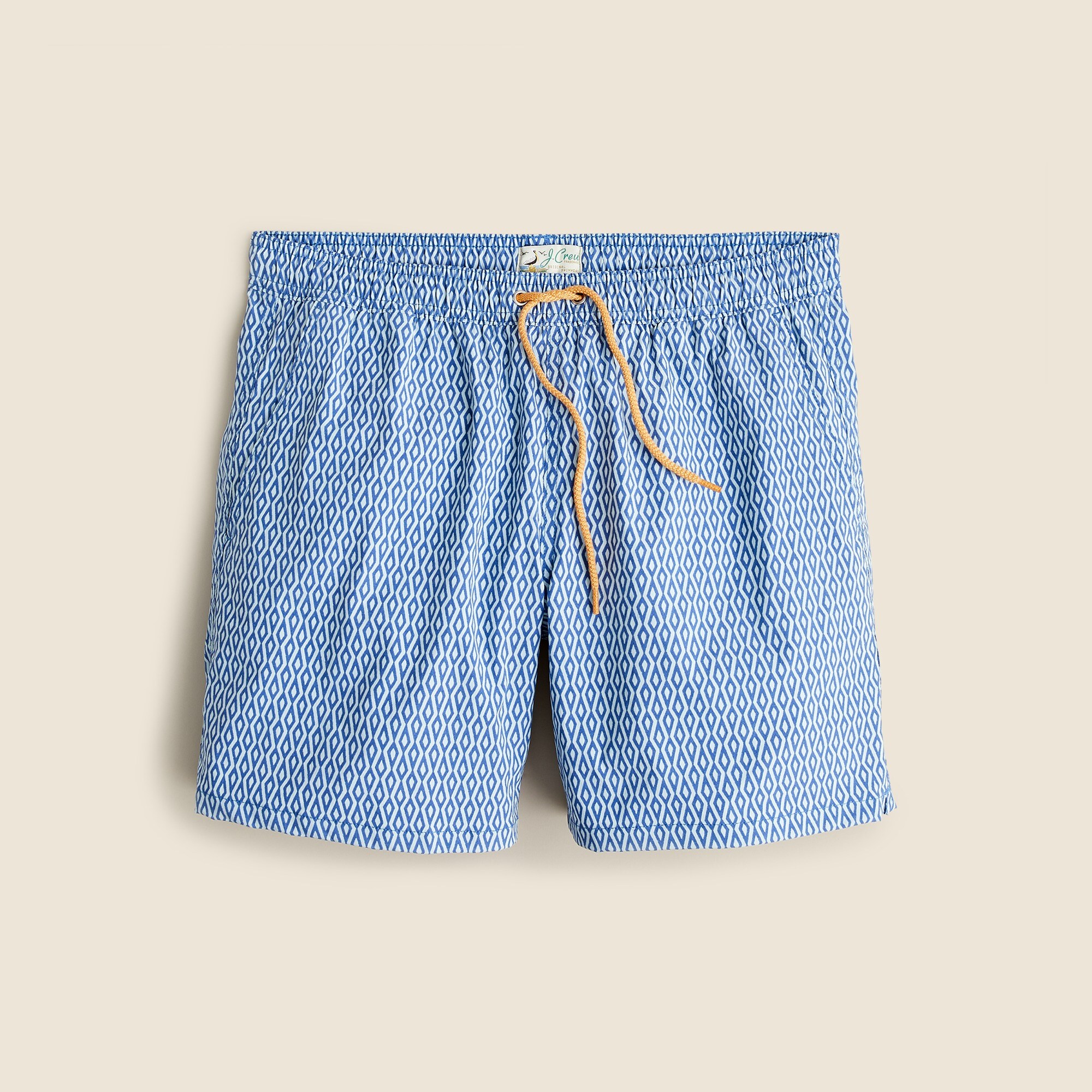  6" stretch swim trunk in print with ECONYL&reg; nylon