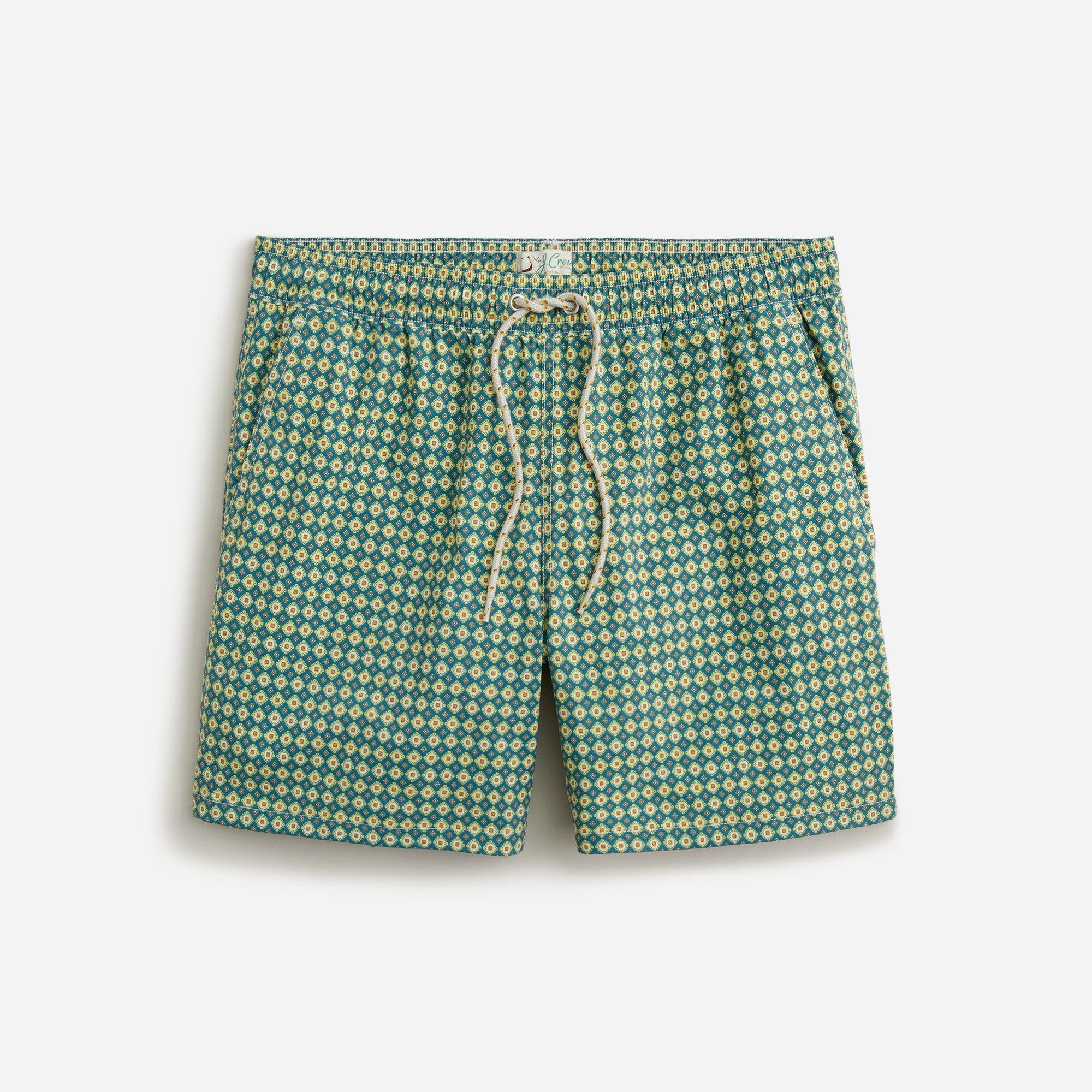 6'' stretch swim trunk in floral print with ECONYL® nylon