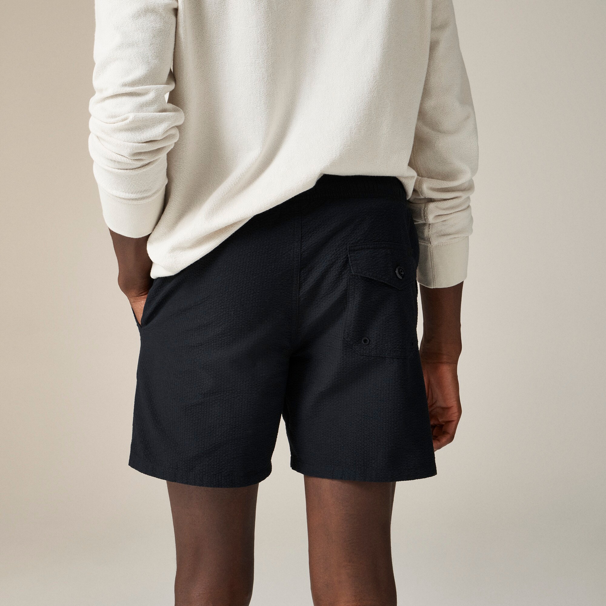 6'' stretch swim trunk in seersucker