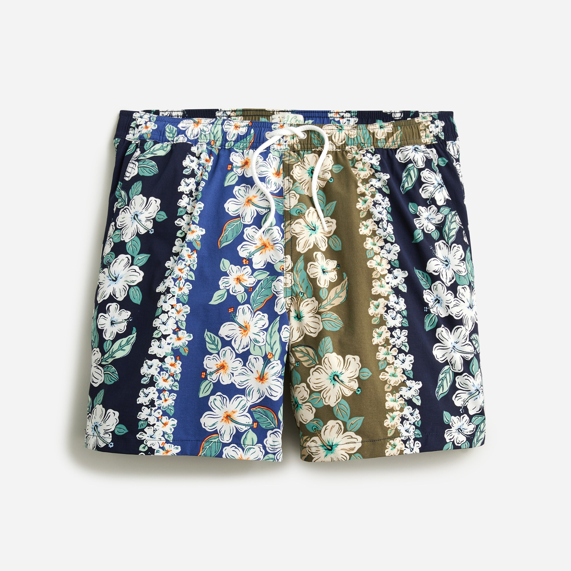  6&quot; stretch swim trunk in floral print with ECONYL&reg; nylon