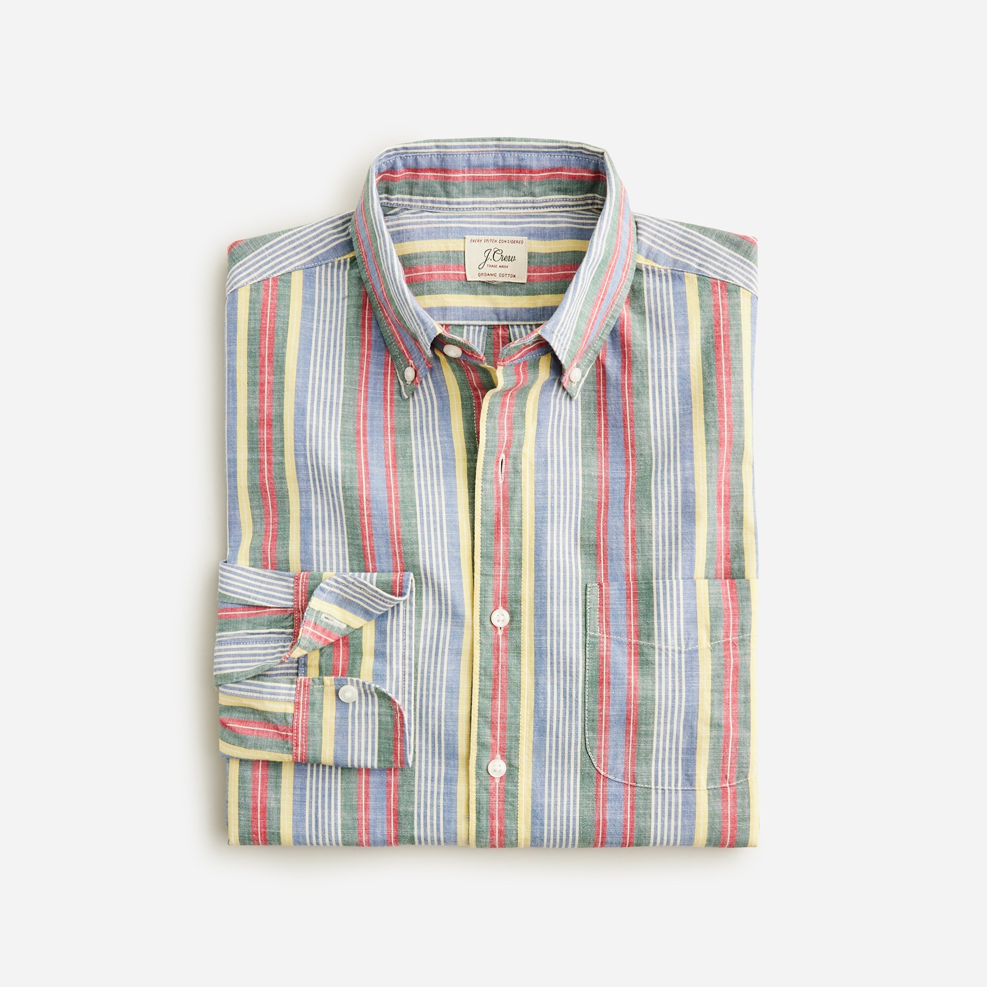  Organic cotton indigo chambray shirt in stripe