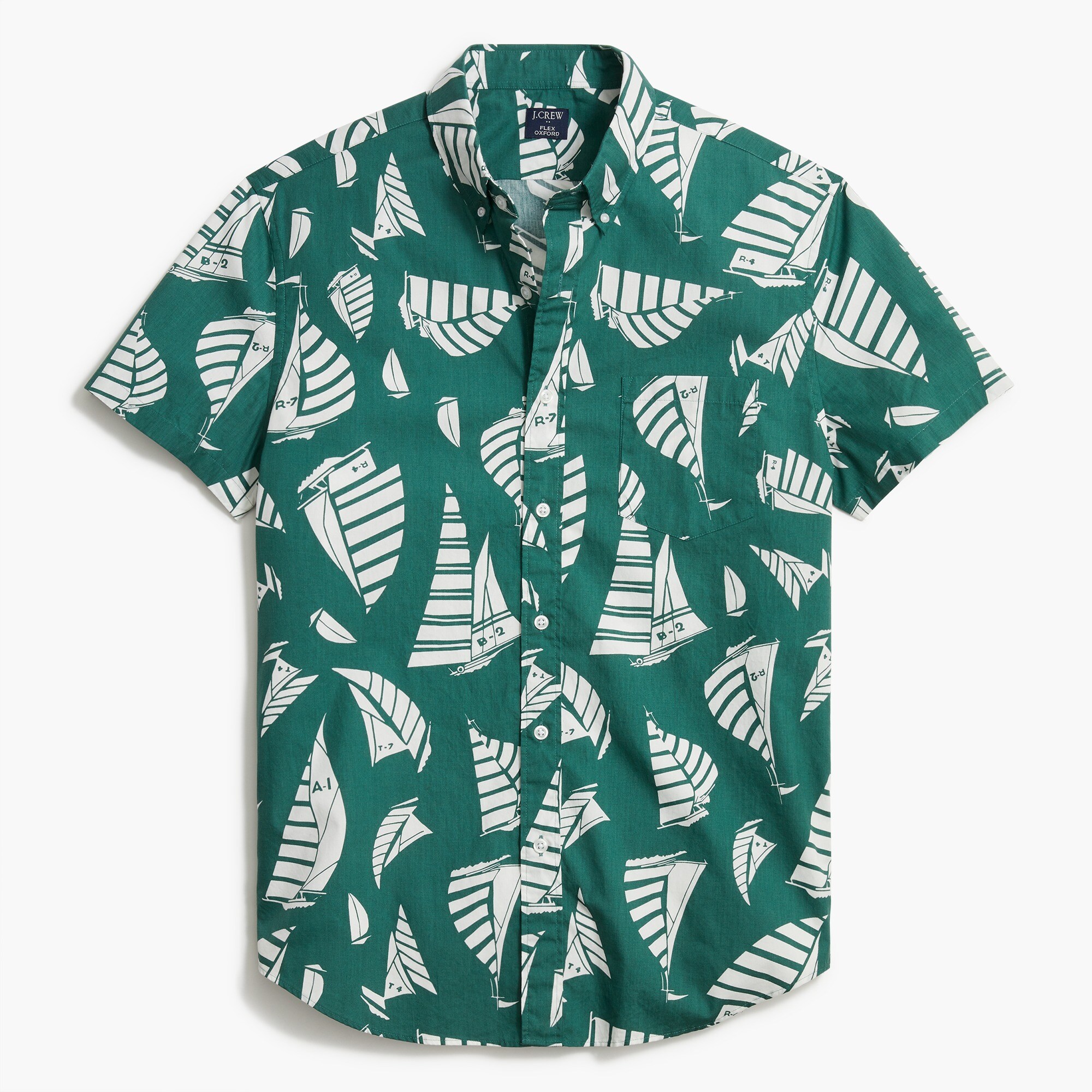 slim-fit printed flex casual shirt for men