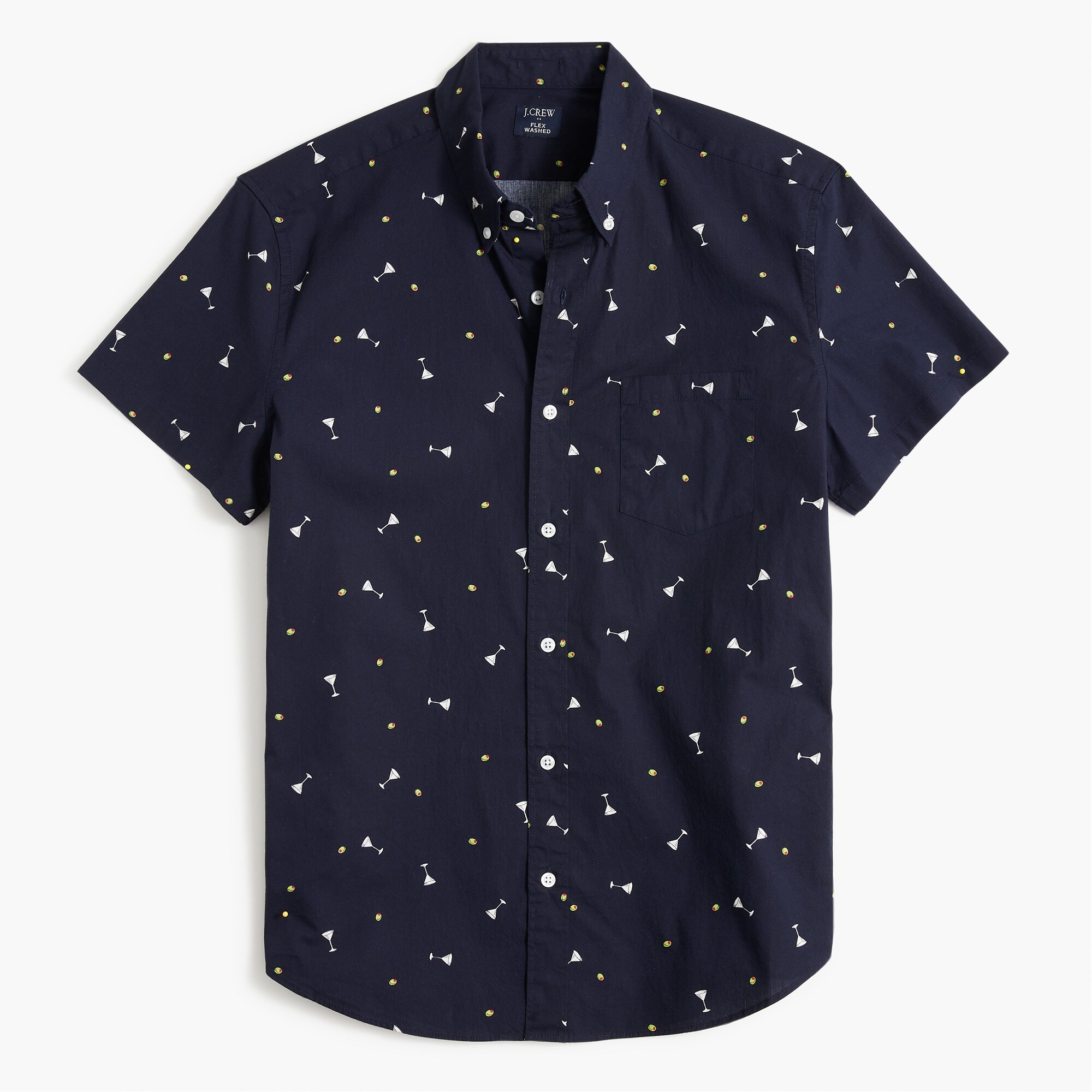 Slim-fit printed flex casual shirt