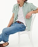 Striped short-sleeve slim flex casual shirt