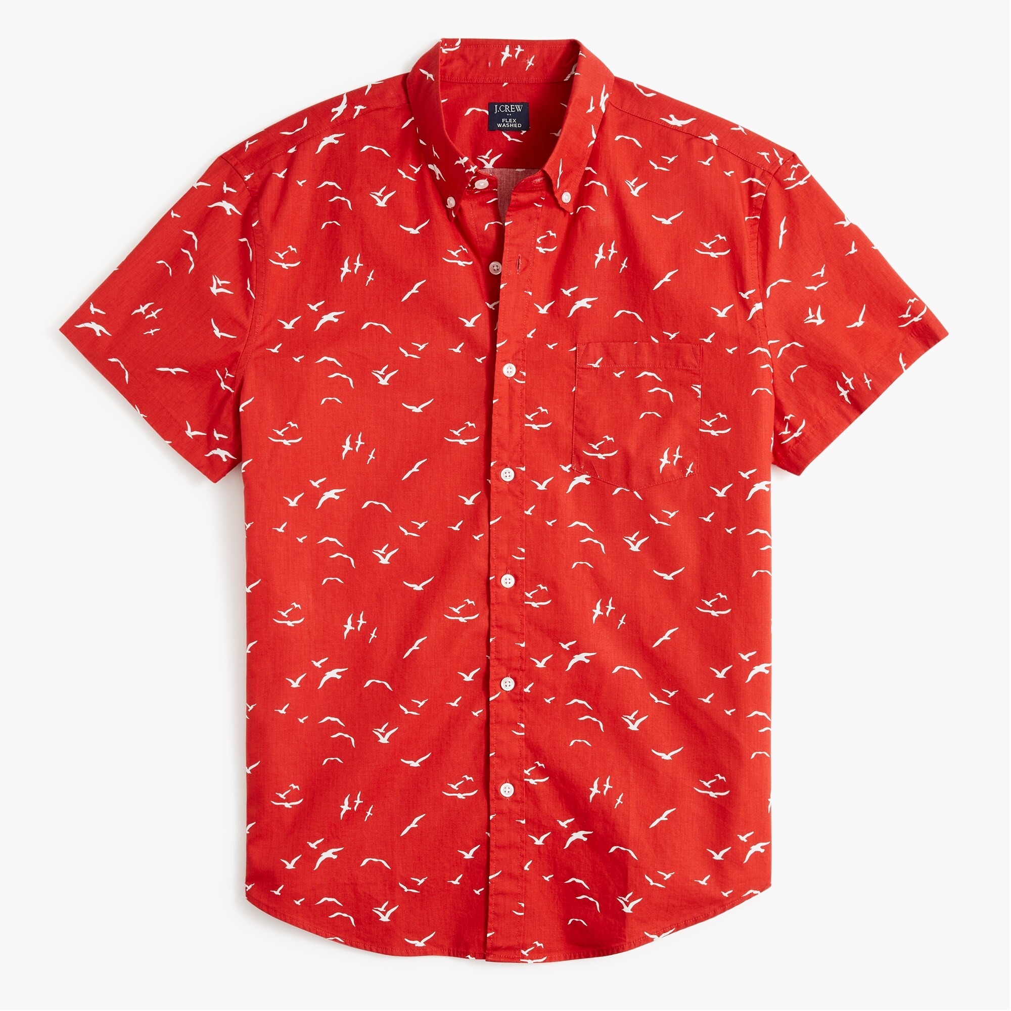 short-sleeve slim flex casual shirt for men