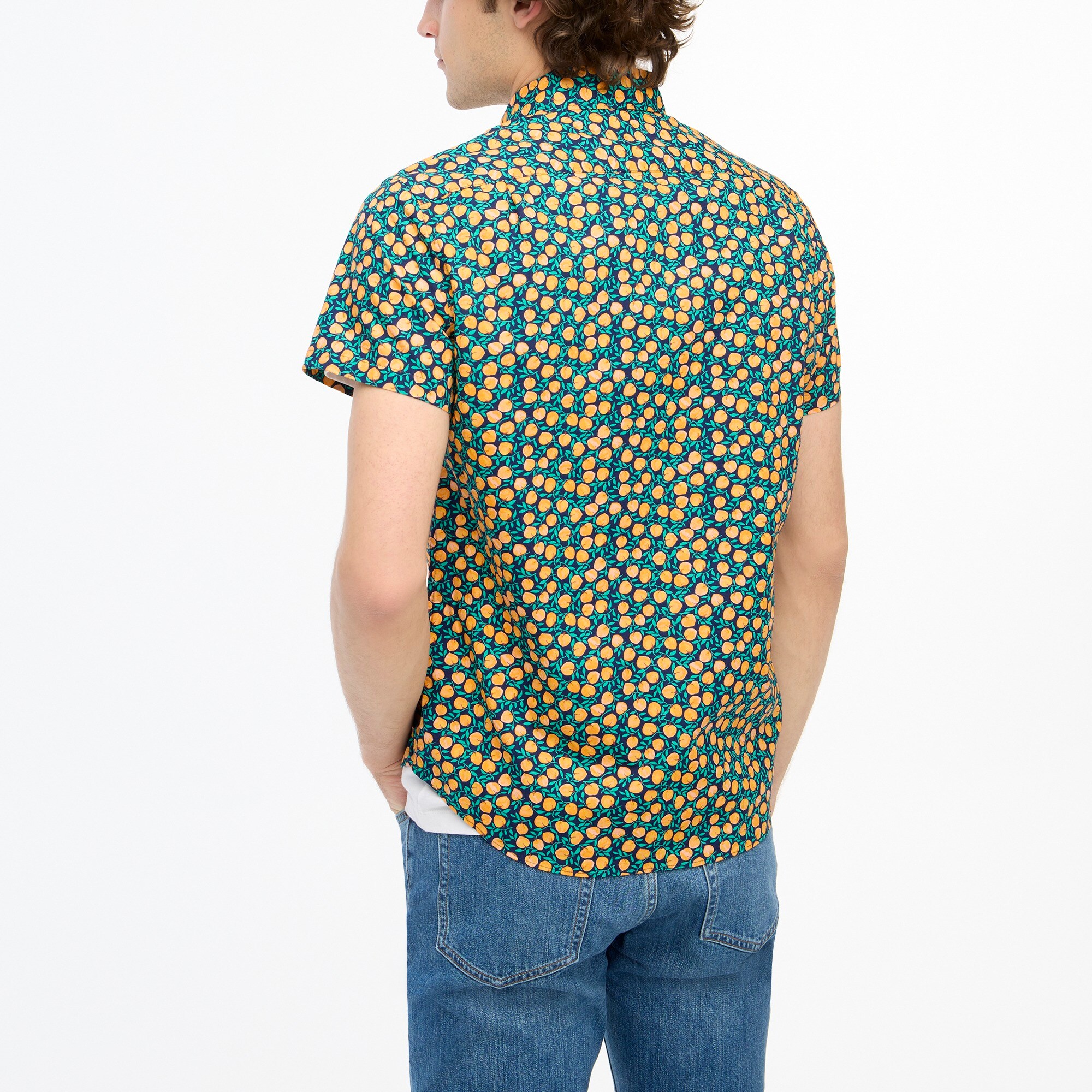 Short-sleeve slim flex casual shirt