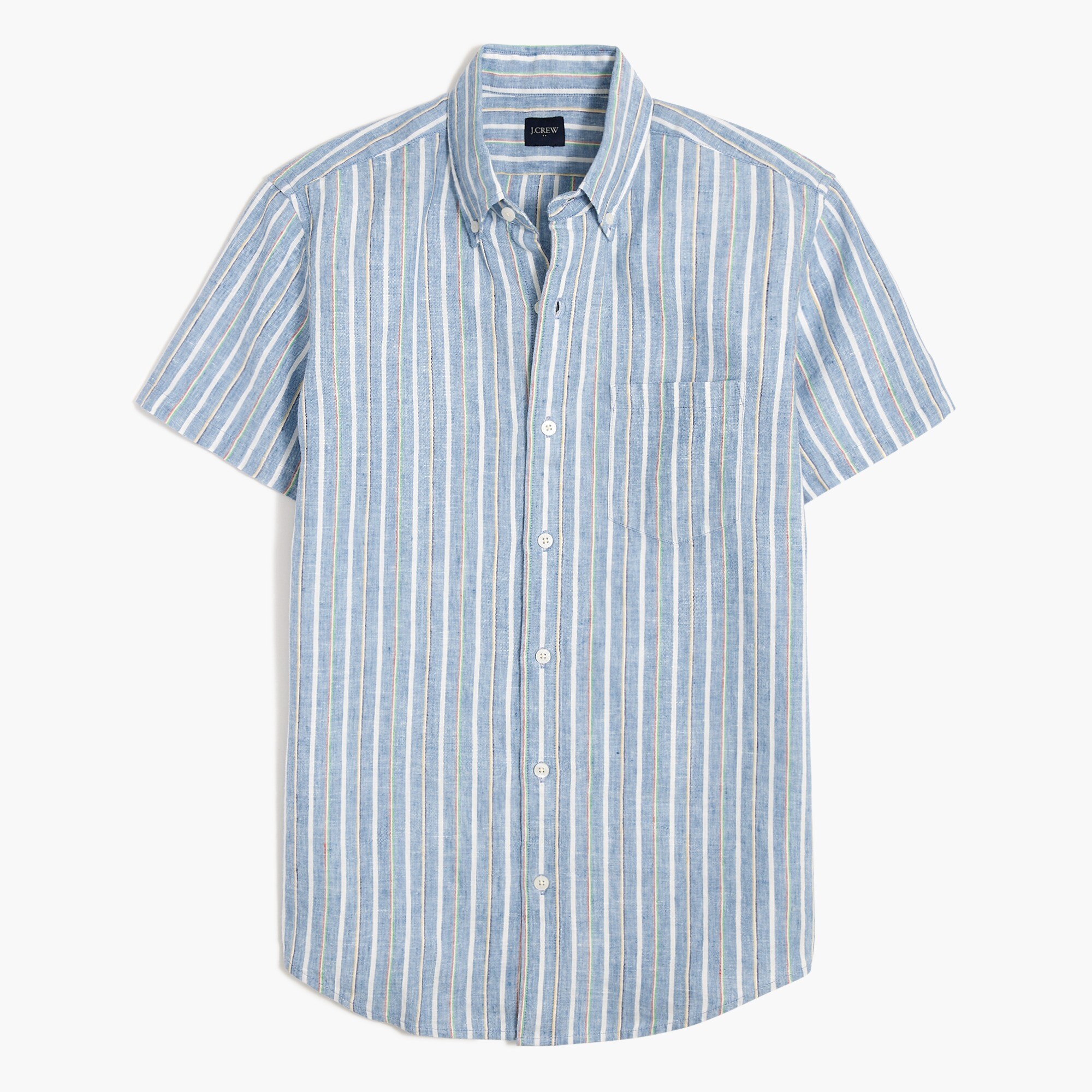short-sleeve linen-blend shirt for men