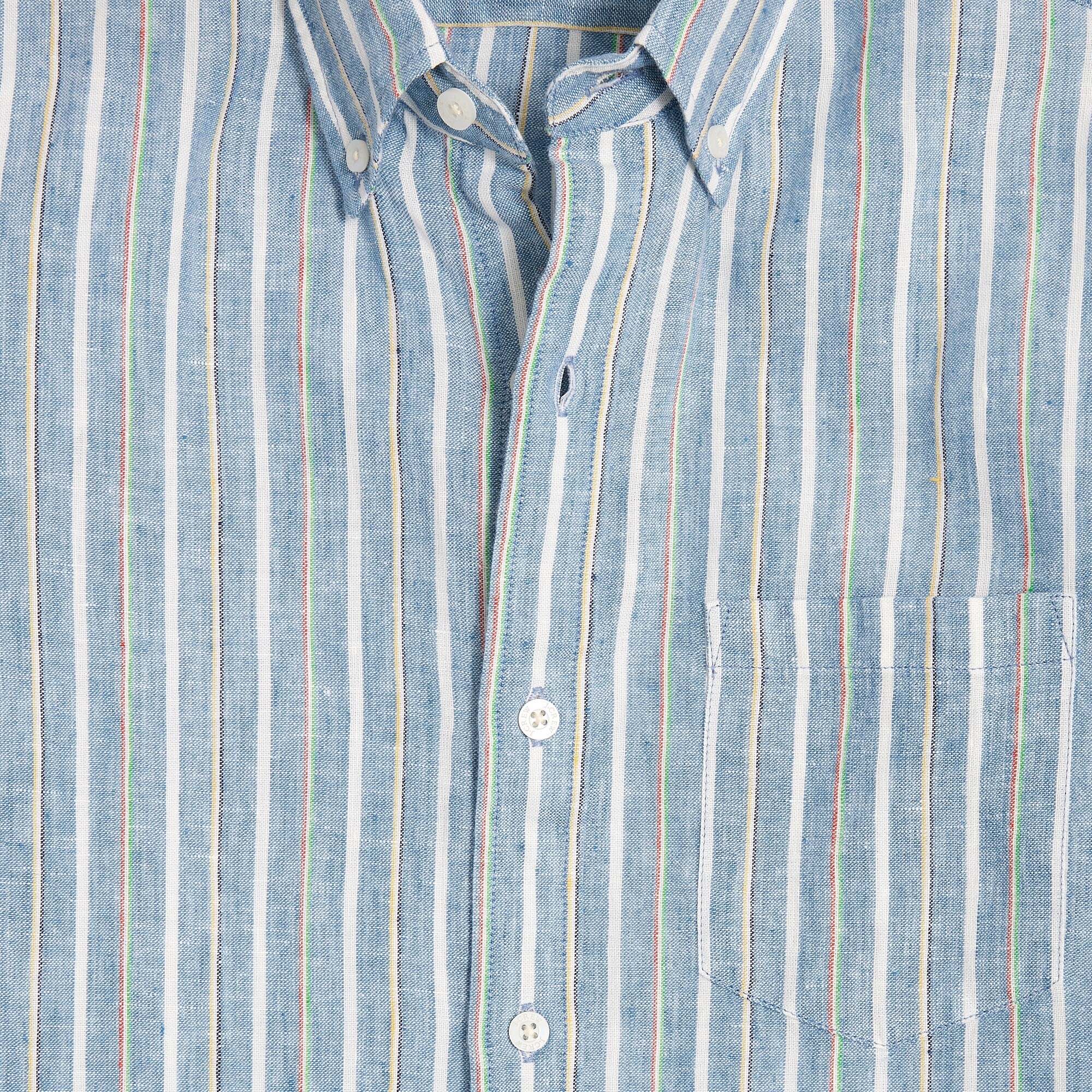 Short-sleeve linen-blend shirt