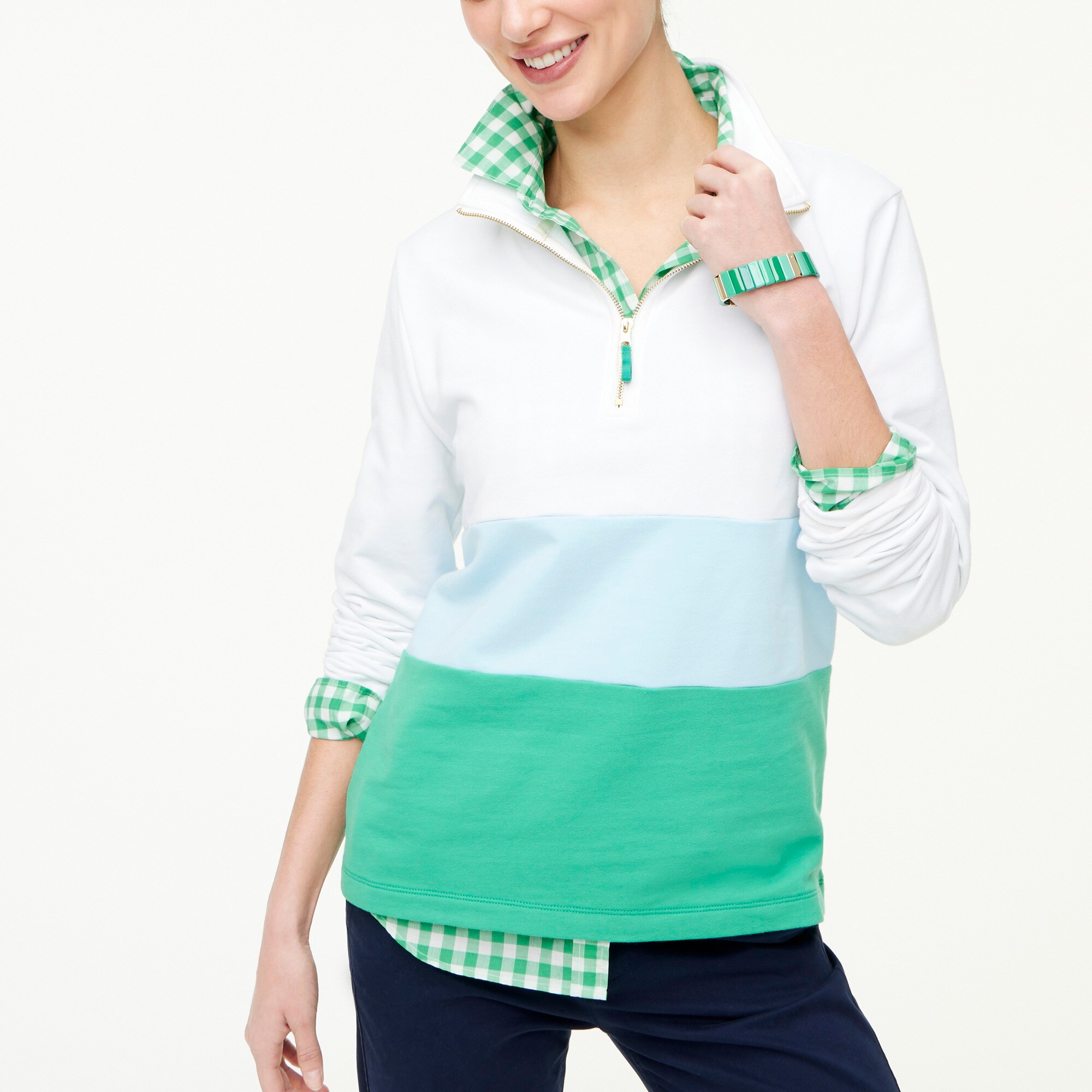 Colorblock half-zip pullover