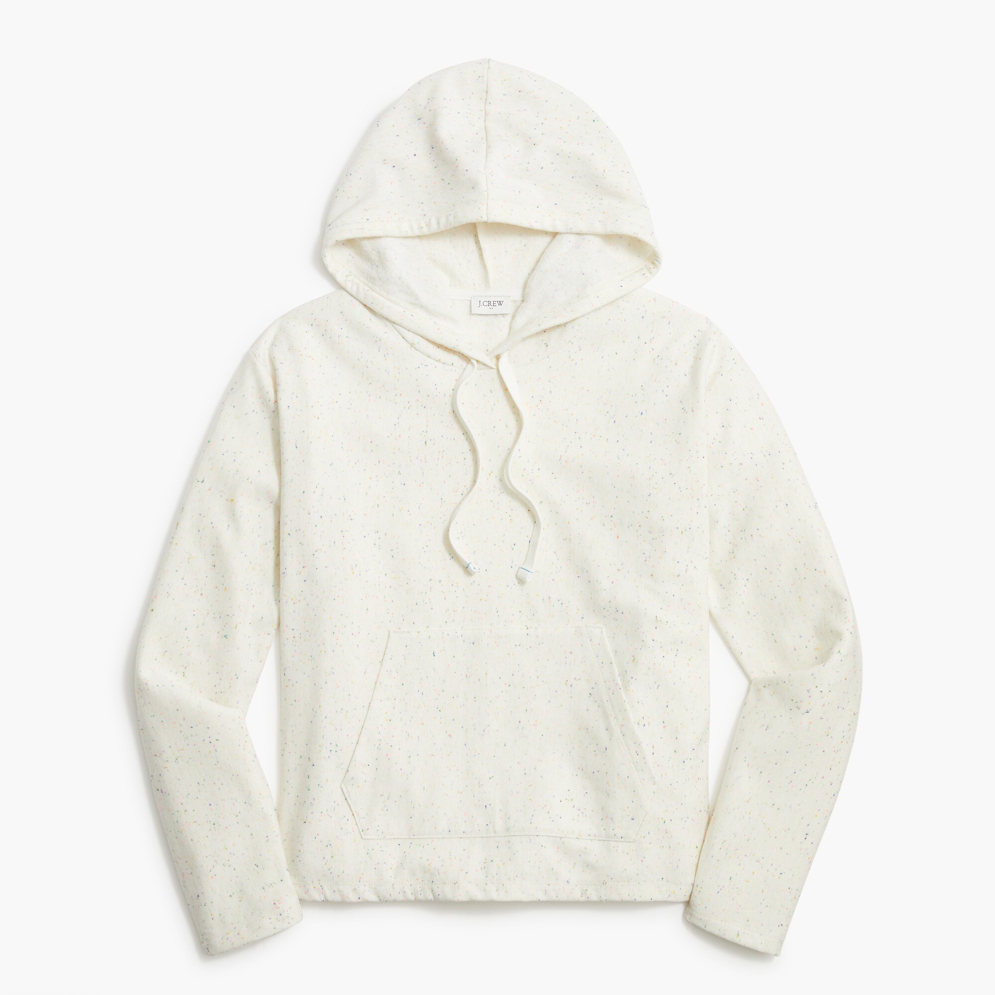 rainbow speckle hooded pullover for women