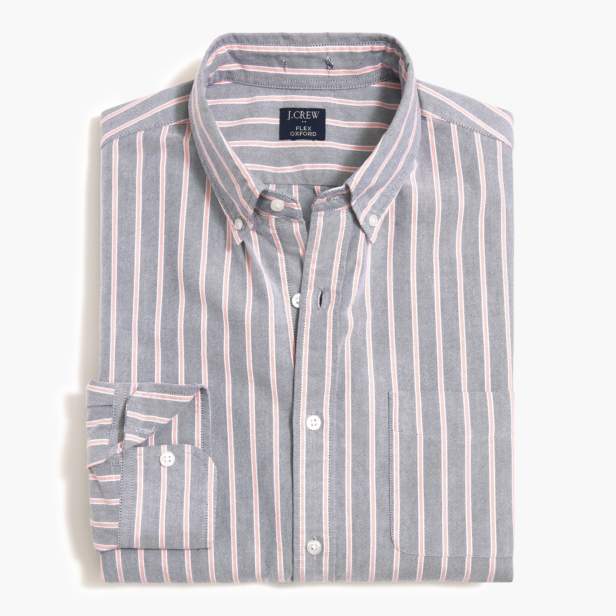 Striped long-sleeve classic oxford shirt