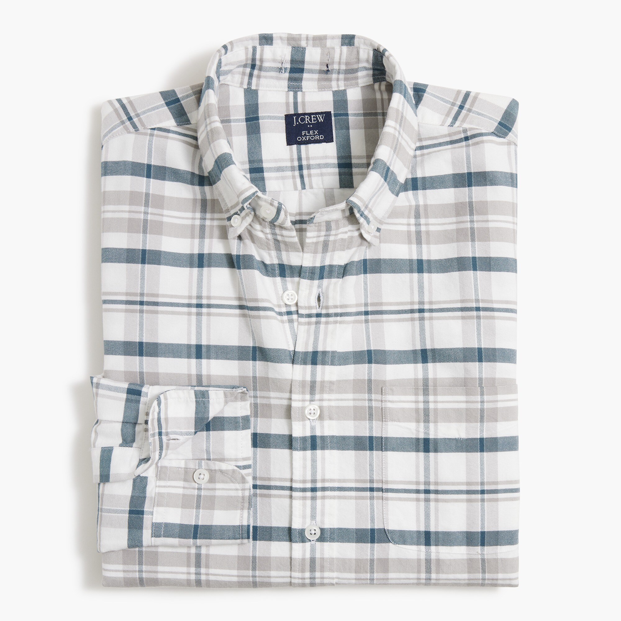 Plaid flex oxford shirt