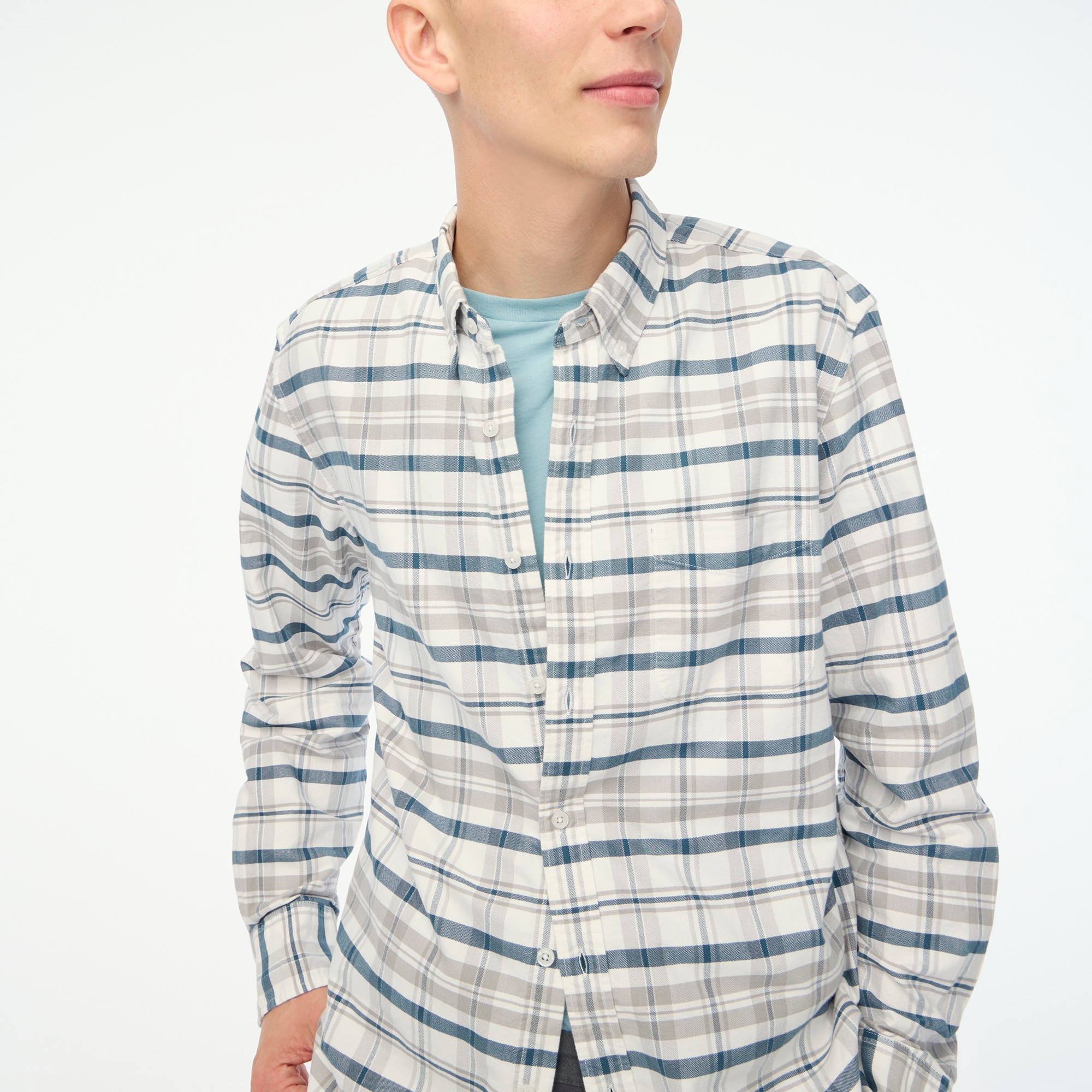 Plaid flex oxford shirt