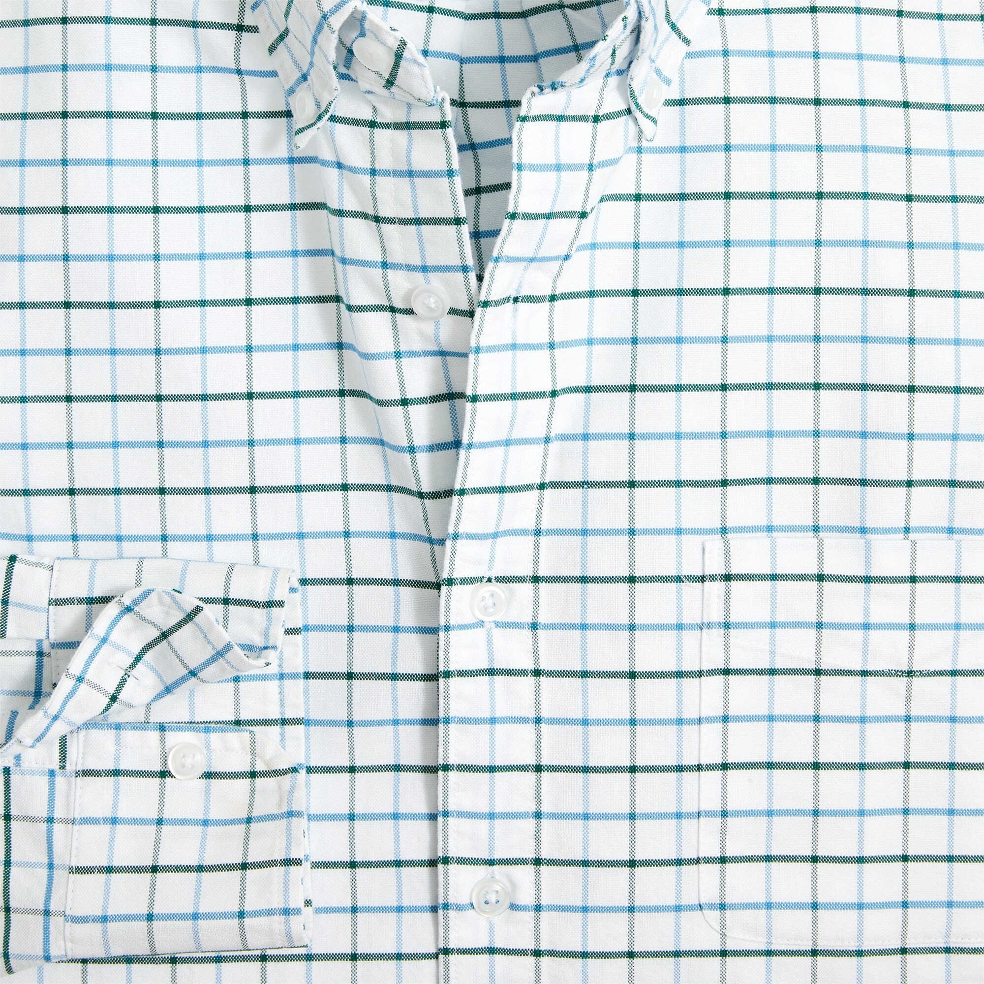 Tattersall long-sleeve flex oxford shirt