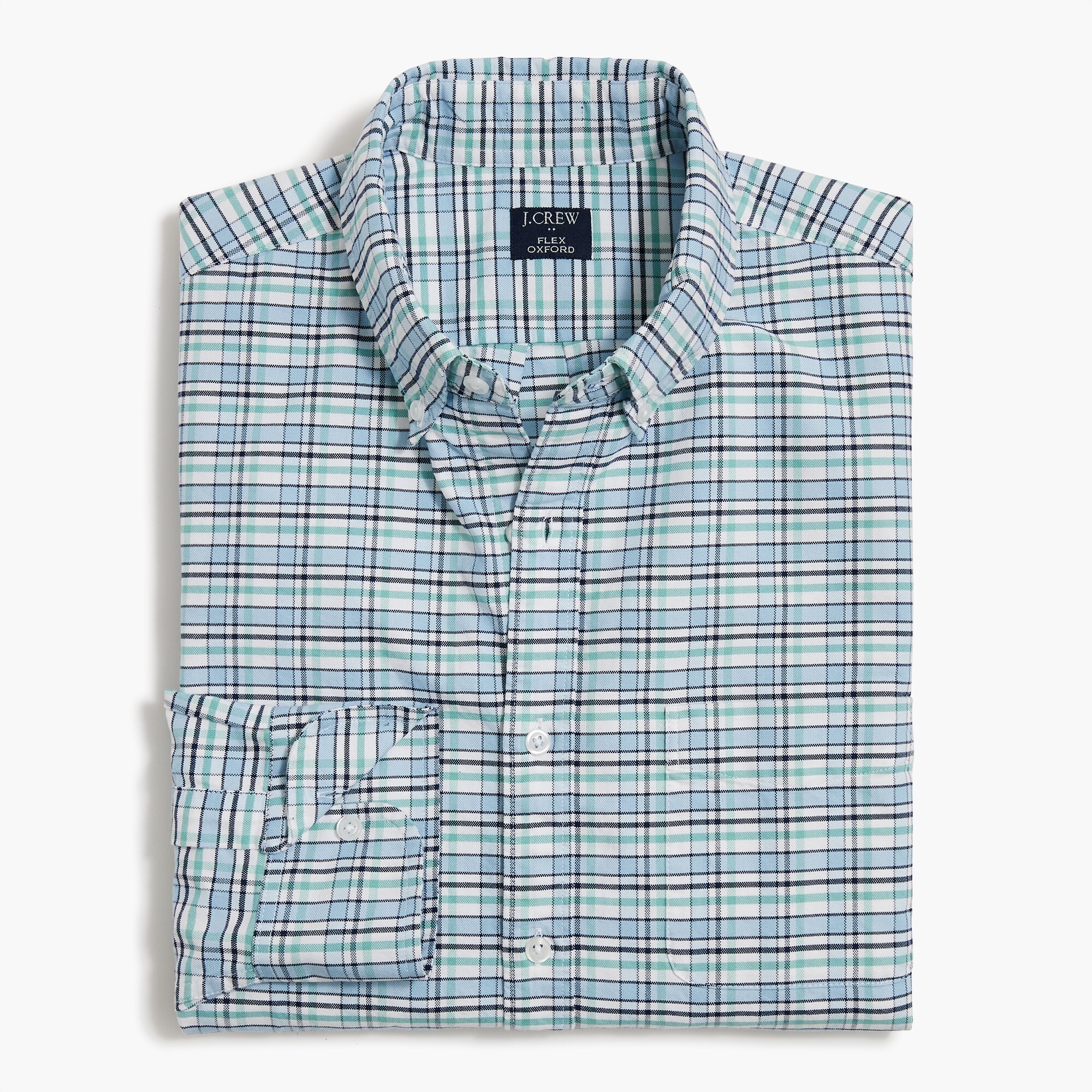 Plaid flex oxford casual shirt