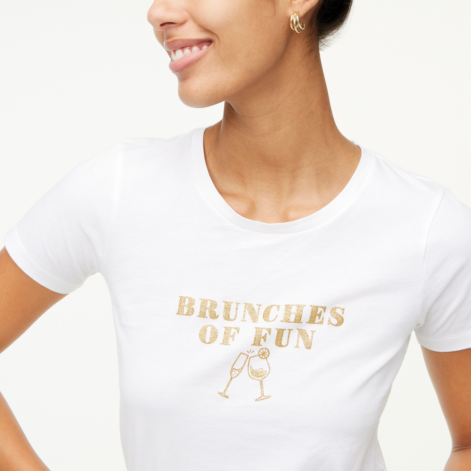 &quot;Brunches of fun&quot; glitter graphic tee