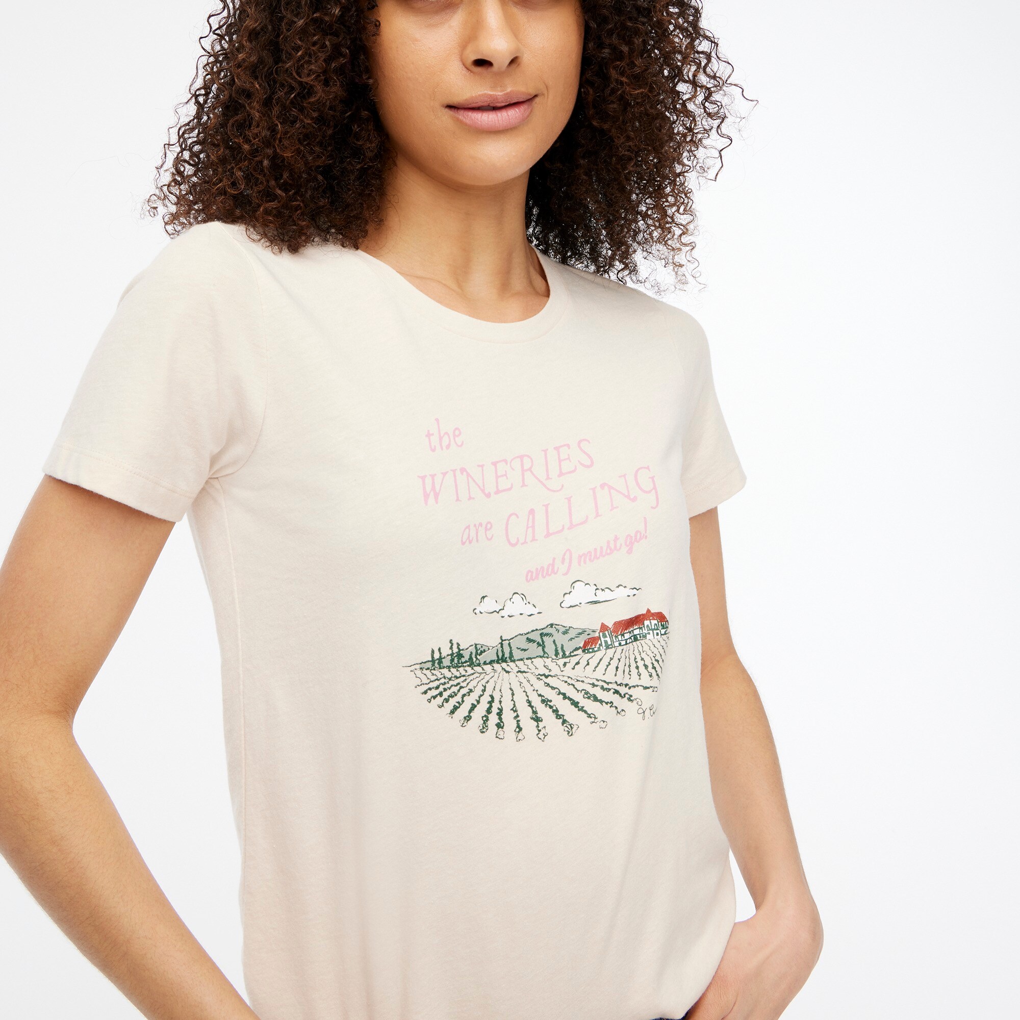 factory: wineries graphic tee for women, right side, view zoomed
