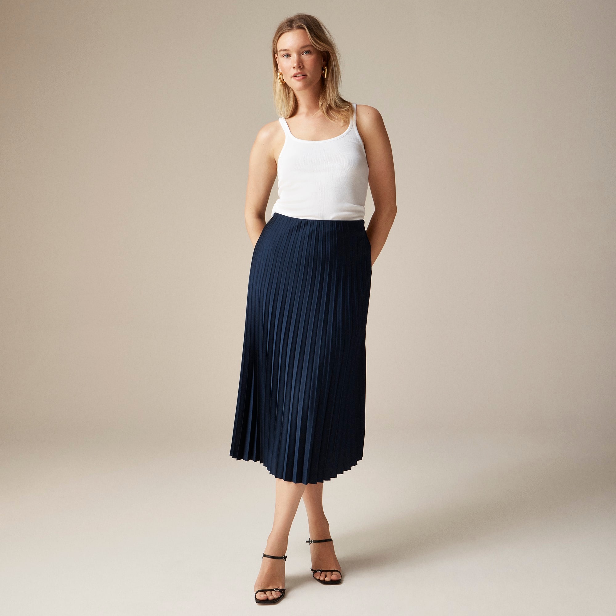 j.crew: gwyneth pleated slip skirt for women
