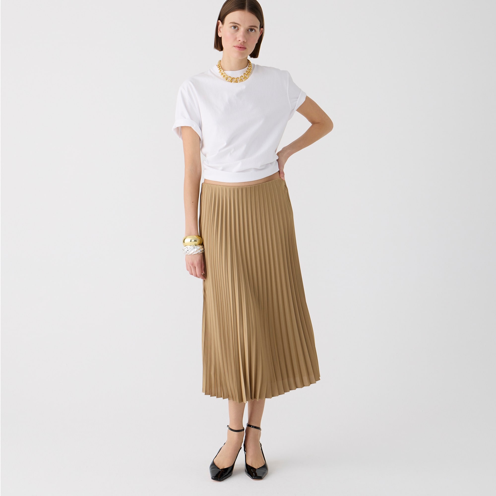 Gwyneth pleated slip skirt