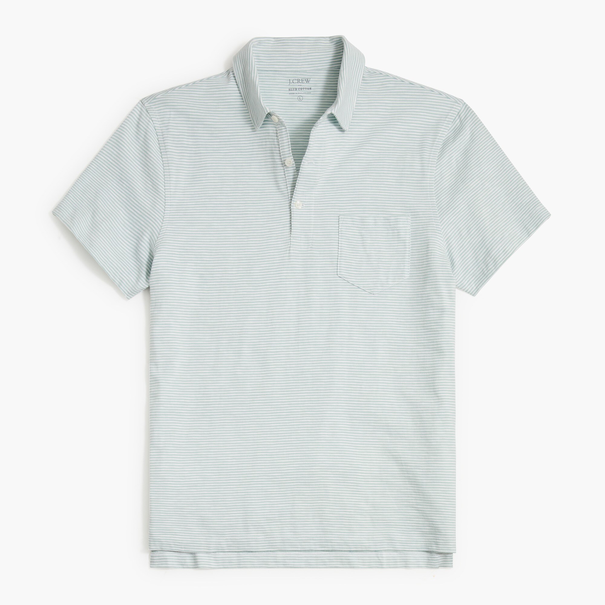 Striped slub jersey polo