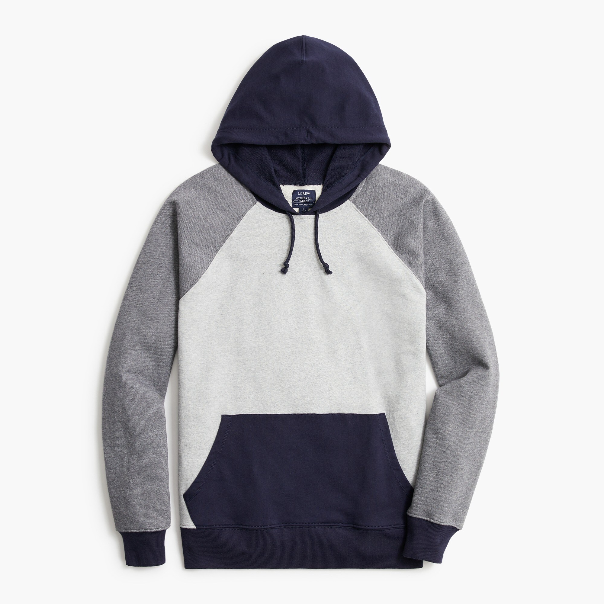 colorblock terry hoodie for men
