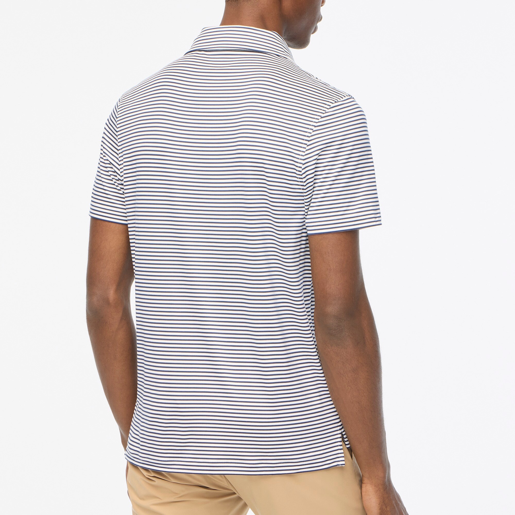 Striped performance polo shirt